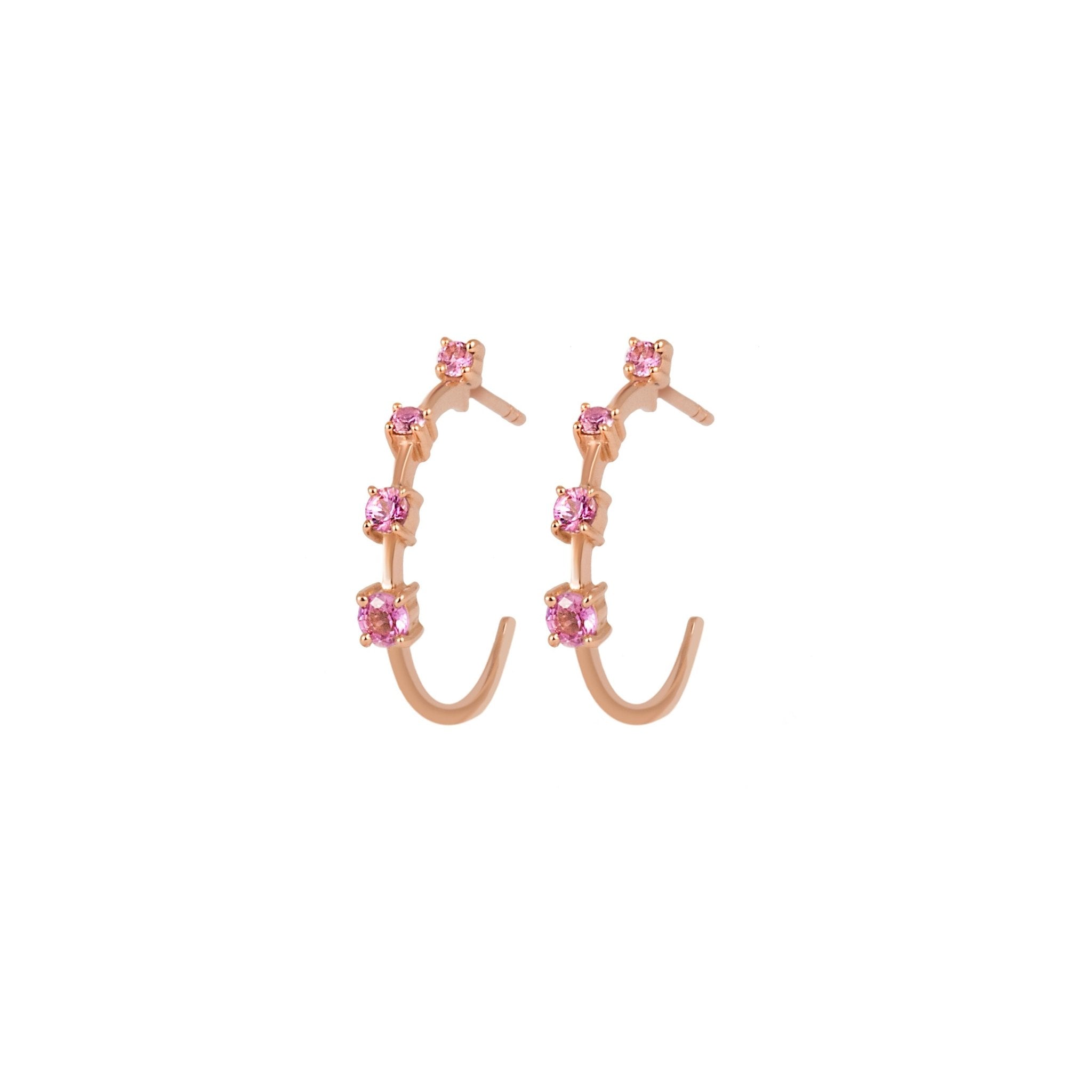 Brinco We Love Sapphire De Ouro Rosa 18K E Safira - P - Jack Vartanian - Argolas