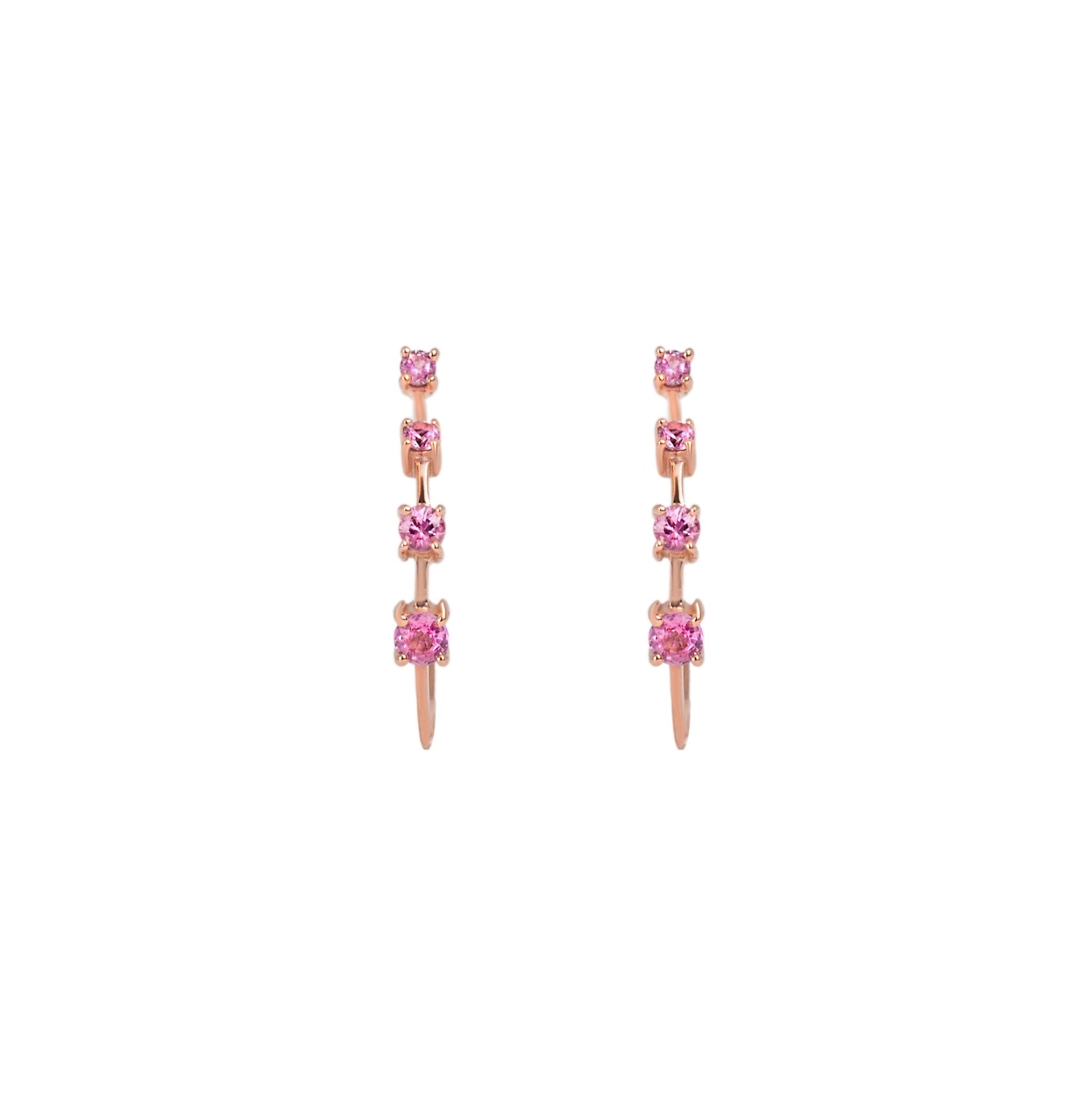 Brinco We Love Sapphire De Ouro Rosa 18K E Safira - P - Jack Vartanian - Argolas