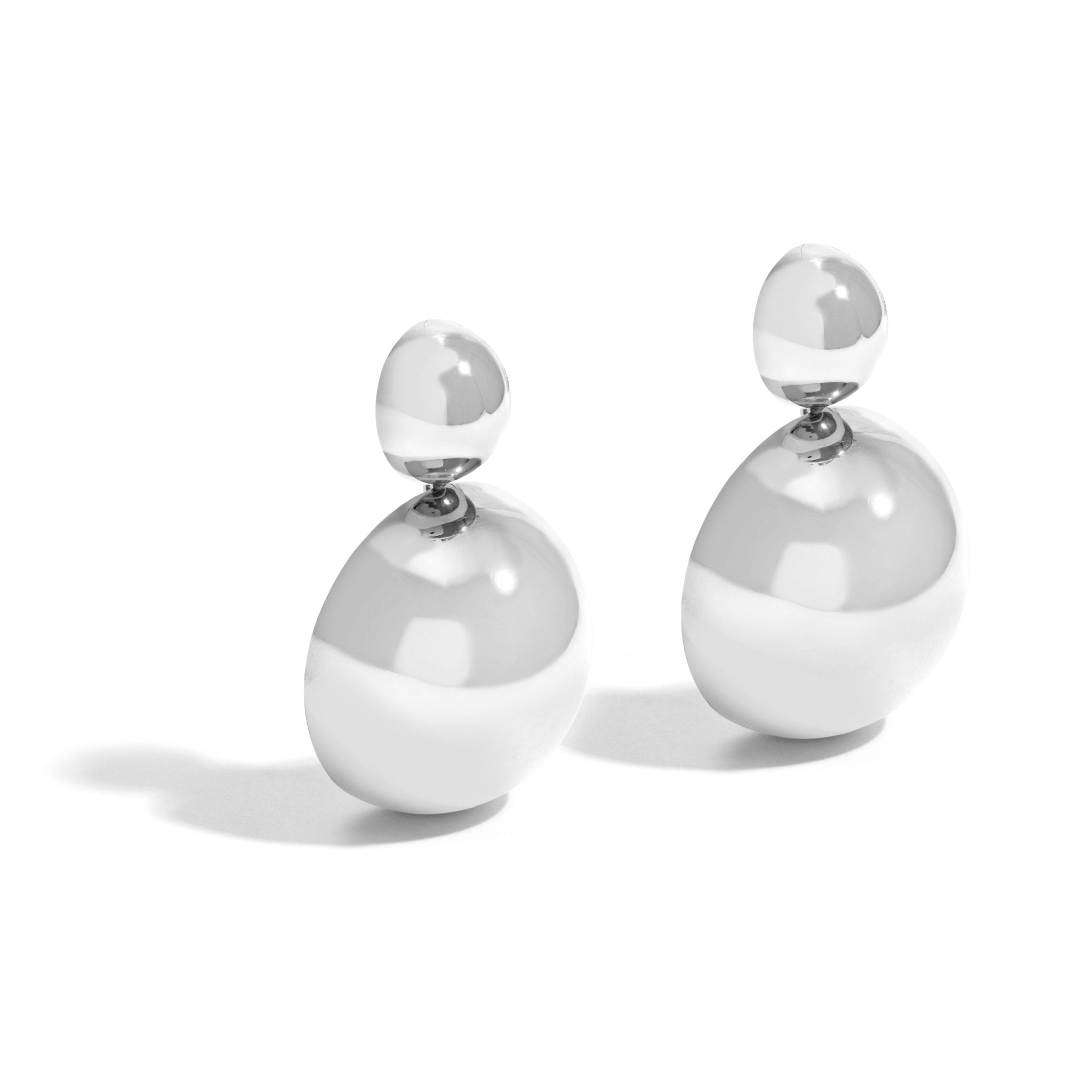 BRINCO WHITE BOLD DUPLO MAXI | PRATA COM OURO BRANCO 18K - Jack Vartanian -