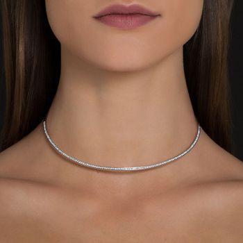 Colar Choker De Ouro Branco 18K E Diamante - Jack Vartanian - Choker E Aro