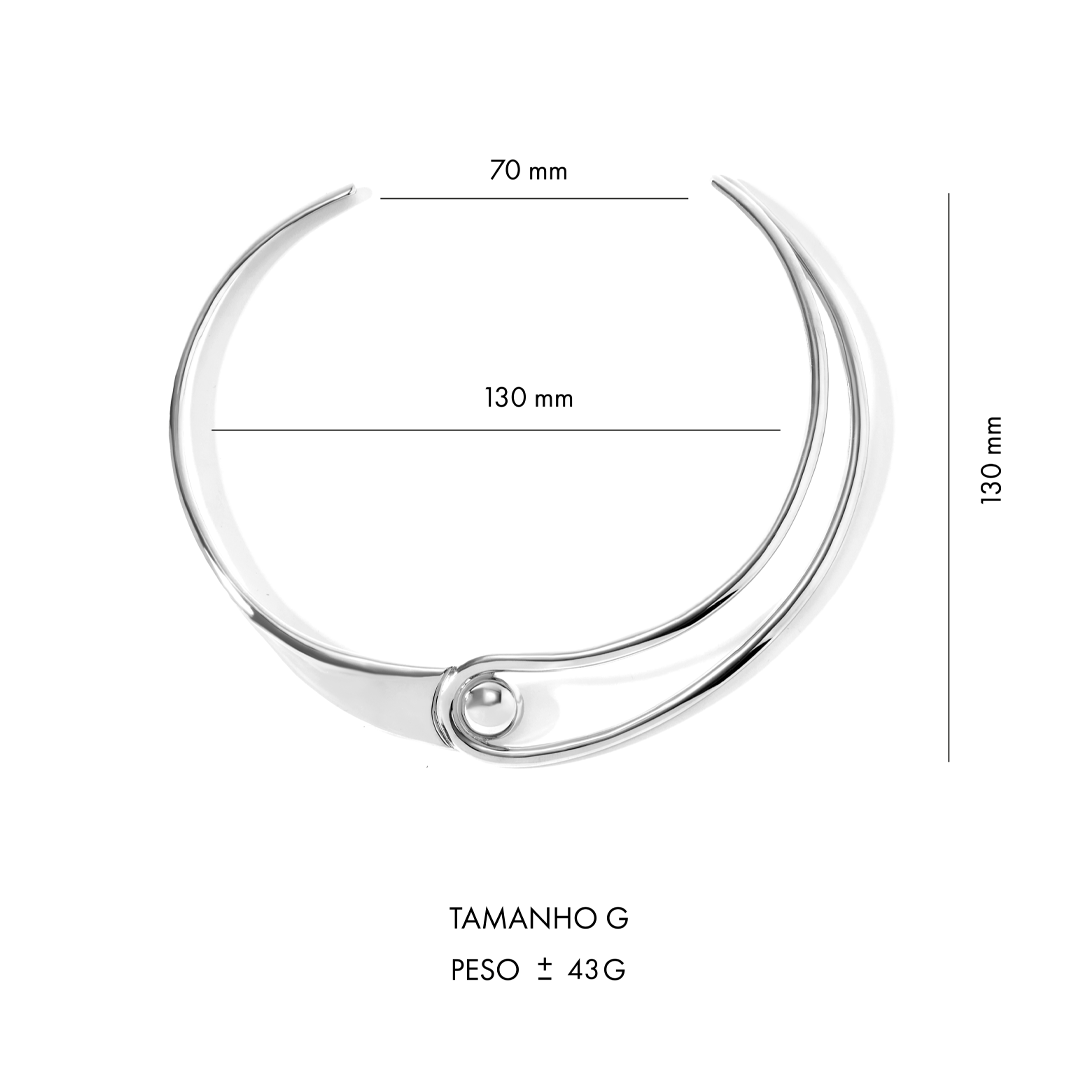 COLAR ESFERA JV LOLITTA | PRATA COM OURO BRANCO - Jack Vartanian -