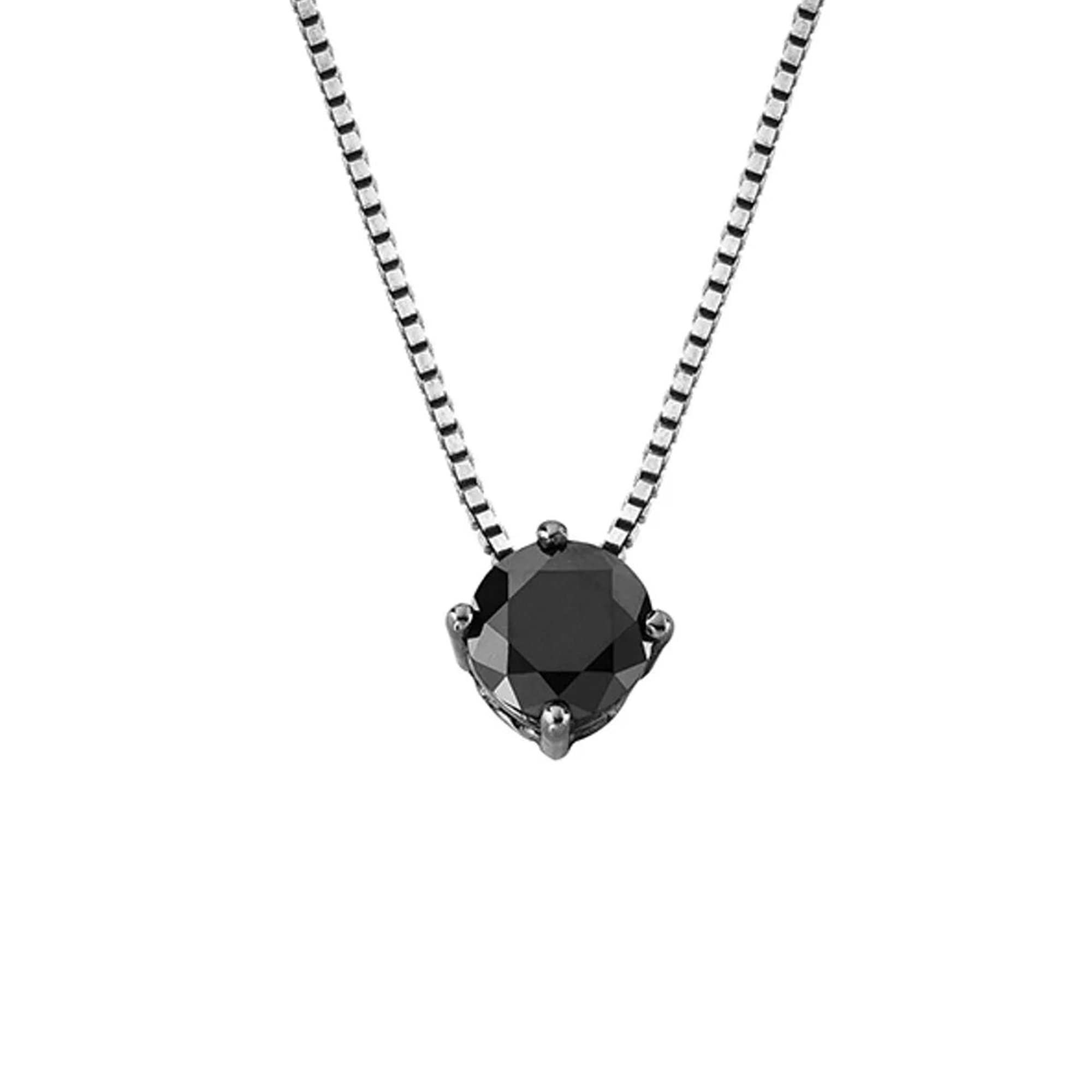 Colar JV MAN De Ouro Branco 18K E Diamante Negro - P - Jack Vartanian - Solitarios