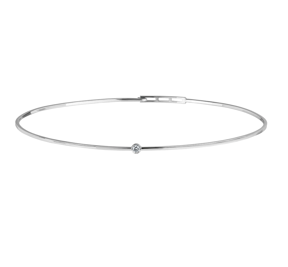 Colar Love NY De Ouro Branco 18K E Diamante - Jack Vartanian - Choker E Aro