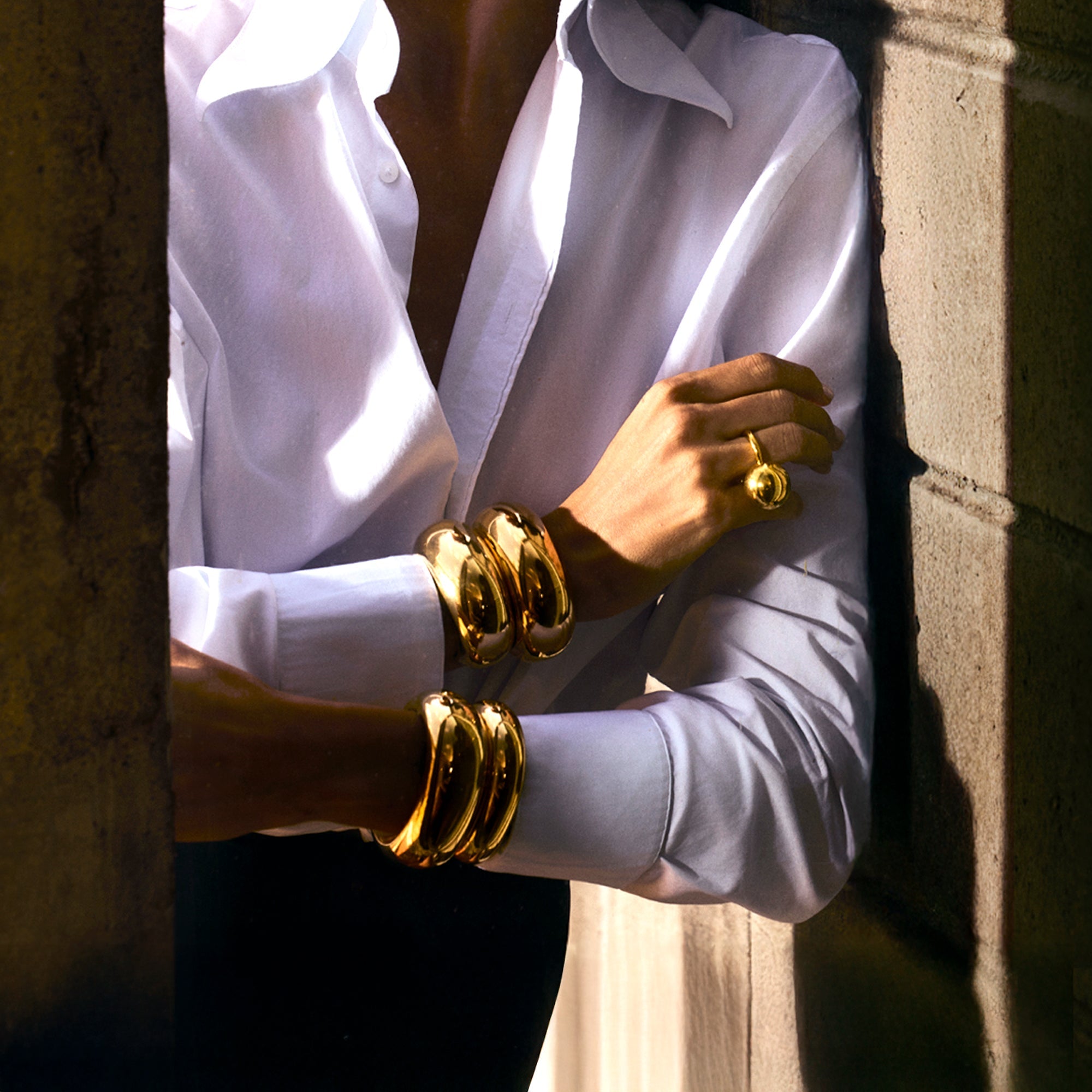 CUFF BOLD MAXI | PRATA COM OURO AMARELO 18K - Jack Vartanian - Choker E Aro