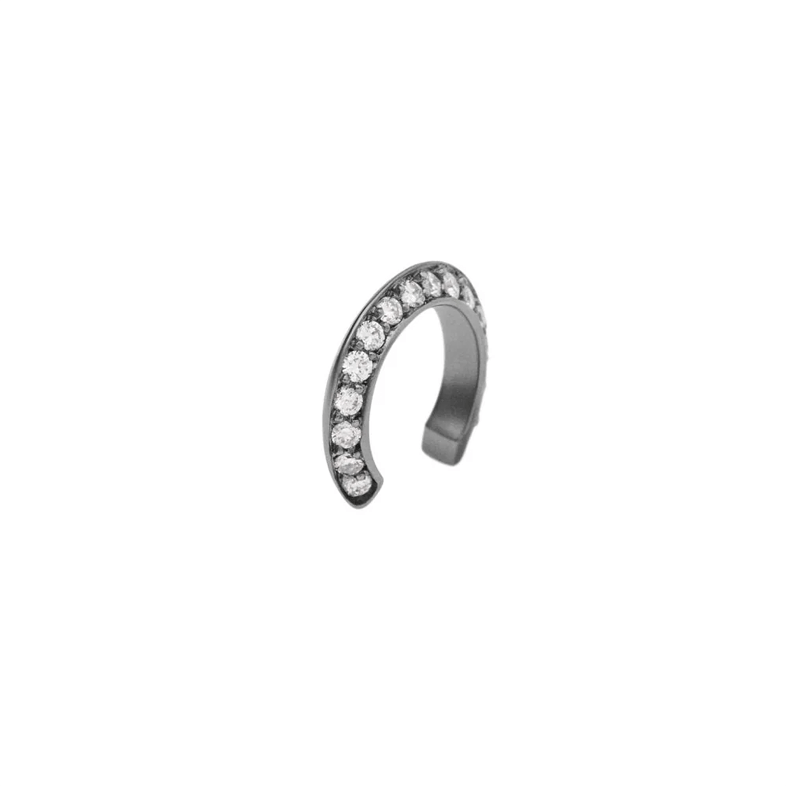 Piercing Lifestyle De Ouro Branco 18K Com Ródio Negro E Diamante - Jack Vartanian - Pressao