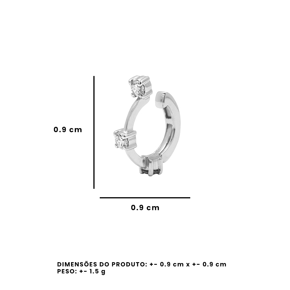 Piercing We Love Sapphire De Ouro Branco 18K E Diamante - Jack Vartanian - Pressao