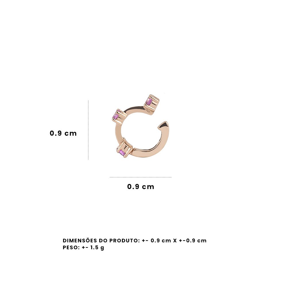 Piercing We Love Sapphire De Ouro Rosa 18K E Safira - Jack Vartanian - Pressao