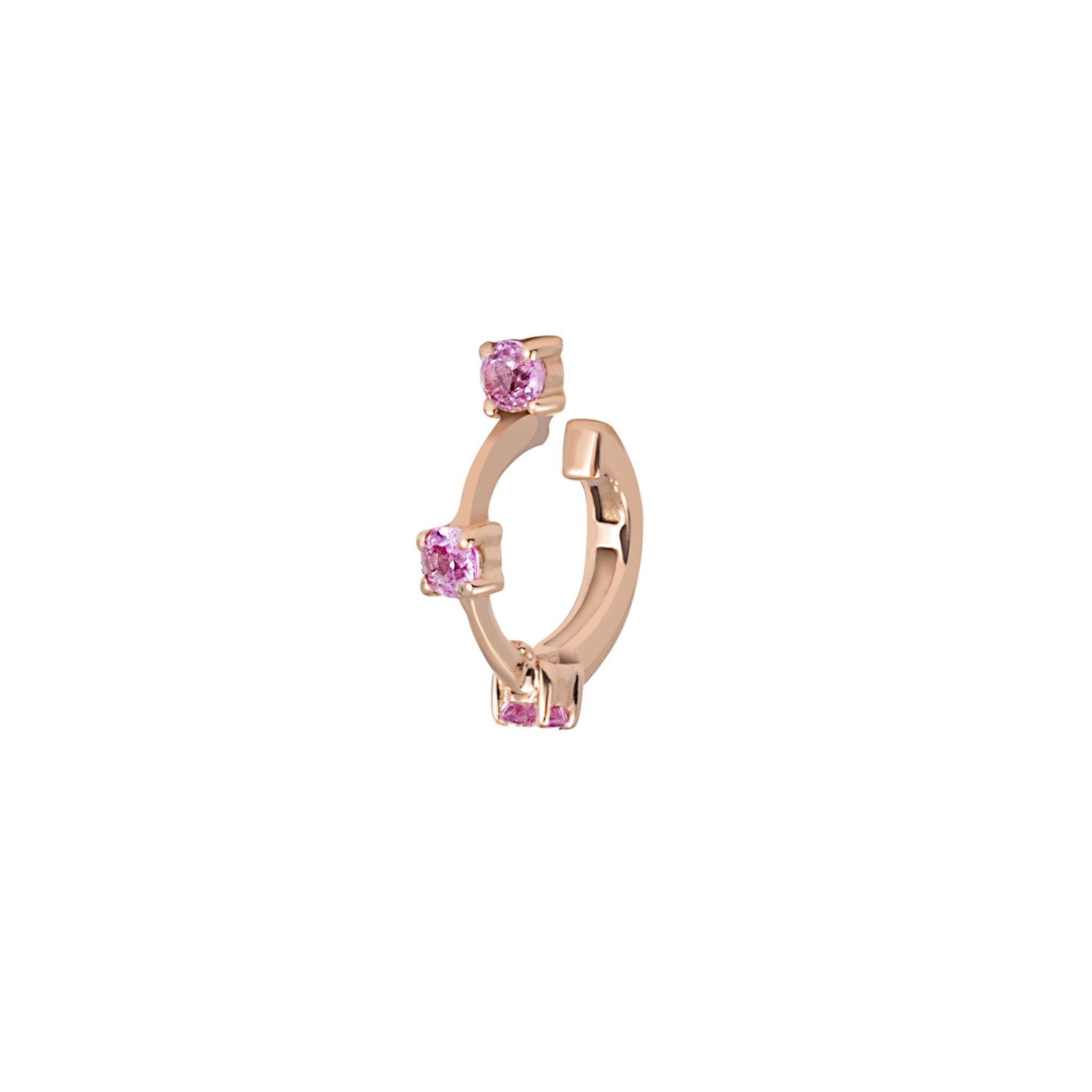 Piercing We Love Sapphire De Ouro Rosa 18K E Safira - Jack Vartanian - Pressao