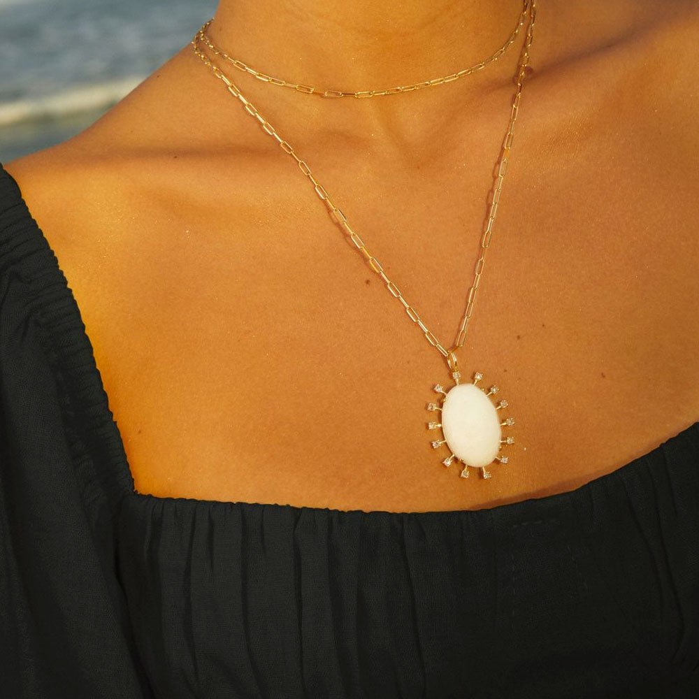 Pingente Dolce Vita | Ouro Amarelo 18K com Ágata e Diamantes - Jack Vartanian - Com Pedras