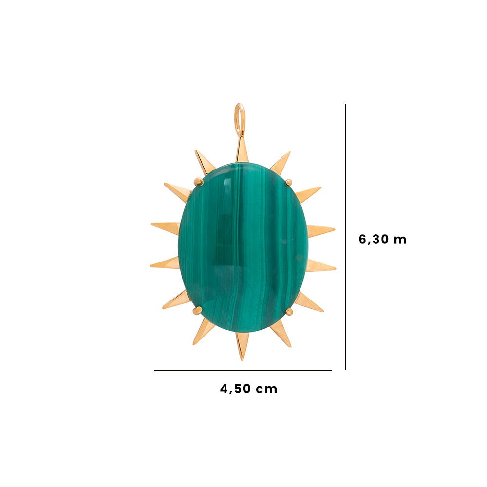 Pingente Dolce Vita | Ouro Amarelo 18K e Malaquita - Jack Vartanian - Com Pedras