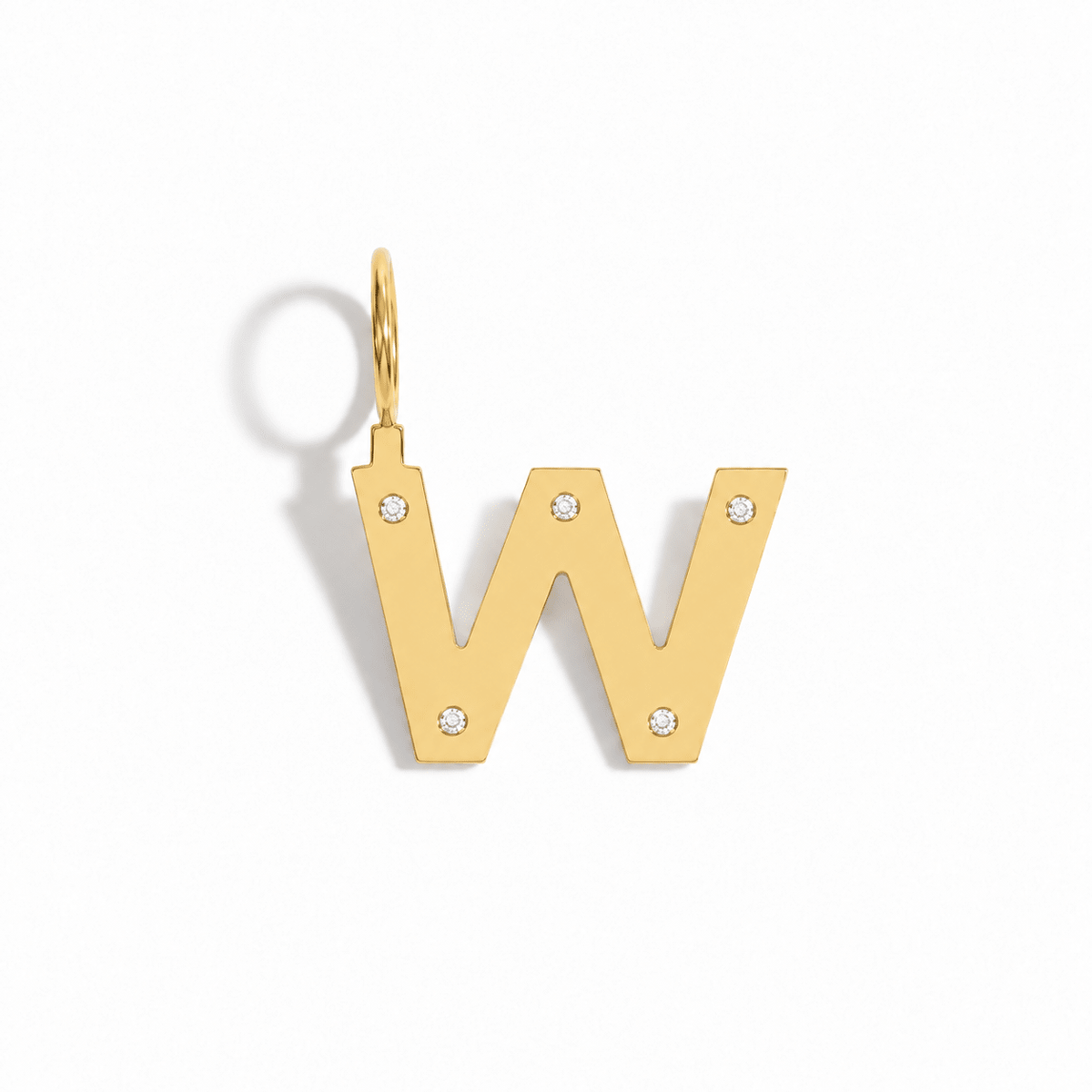 Pingente Letra Rock Para Colar | Prata Com Ouro Amarelo 18K e Diamantes - Jack Vartanian - Letras
