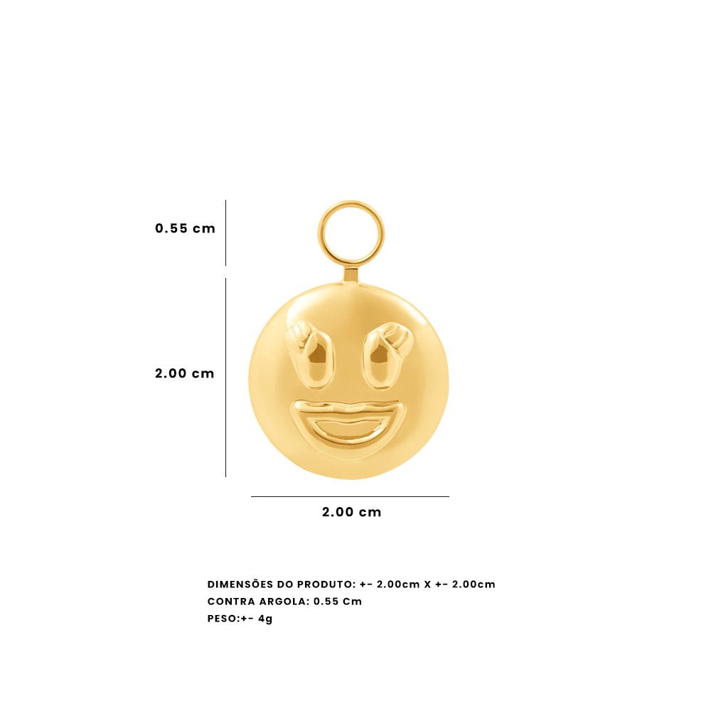 Pingente Pop Sorriso - P | Prata Com Ouro Amarelo 18K - Jack Vartanian - Sem Pedra