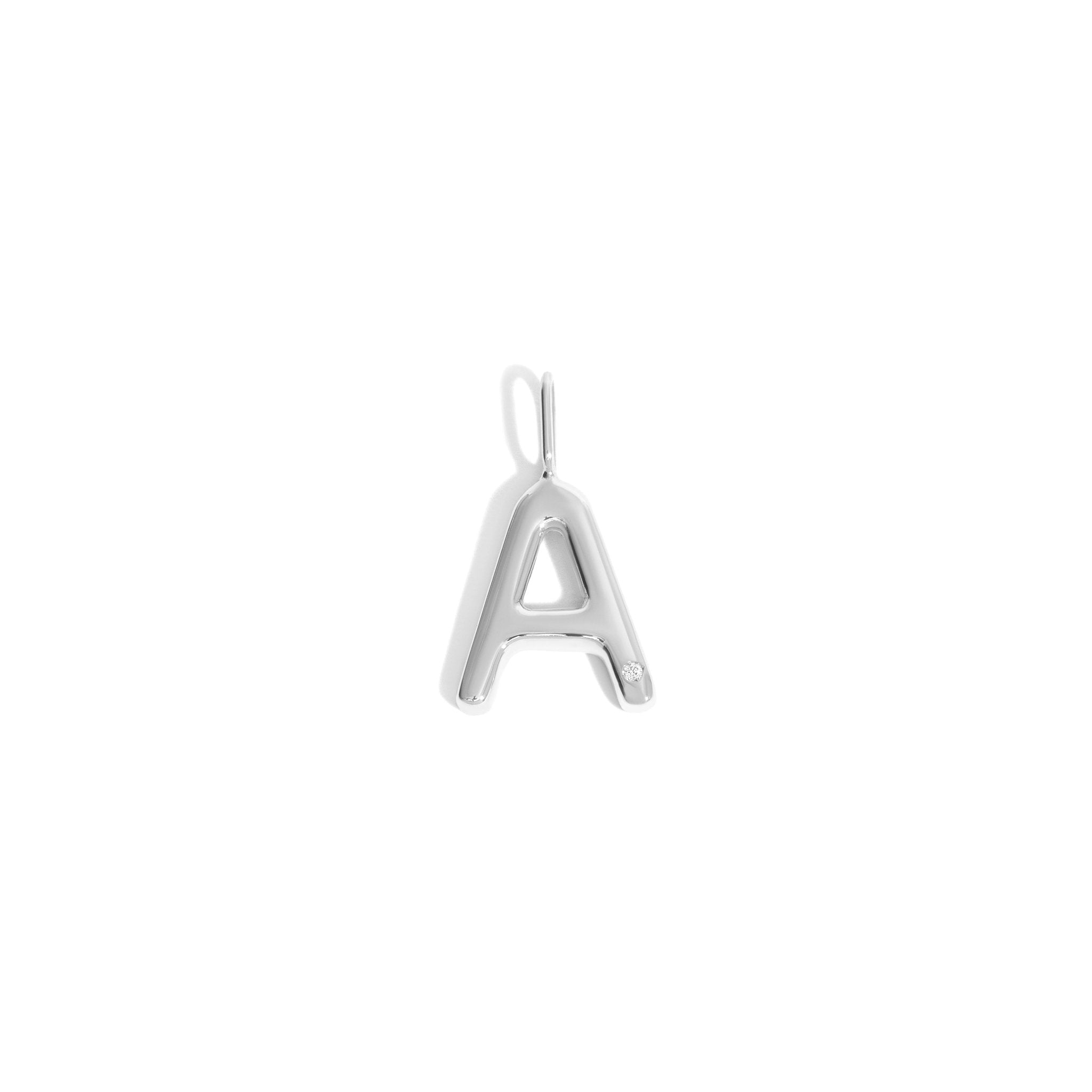 Pingente Você | Ouro Branco 18K e Diamante - M - Jack Vartanian - Letras