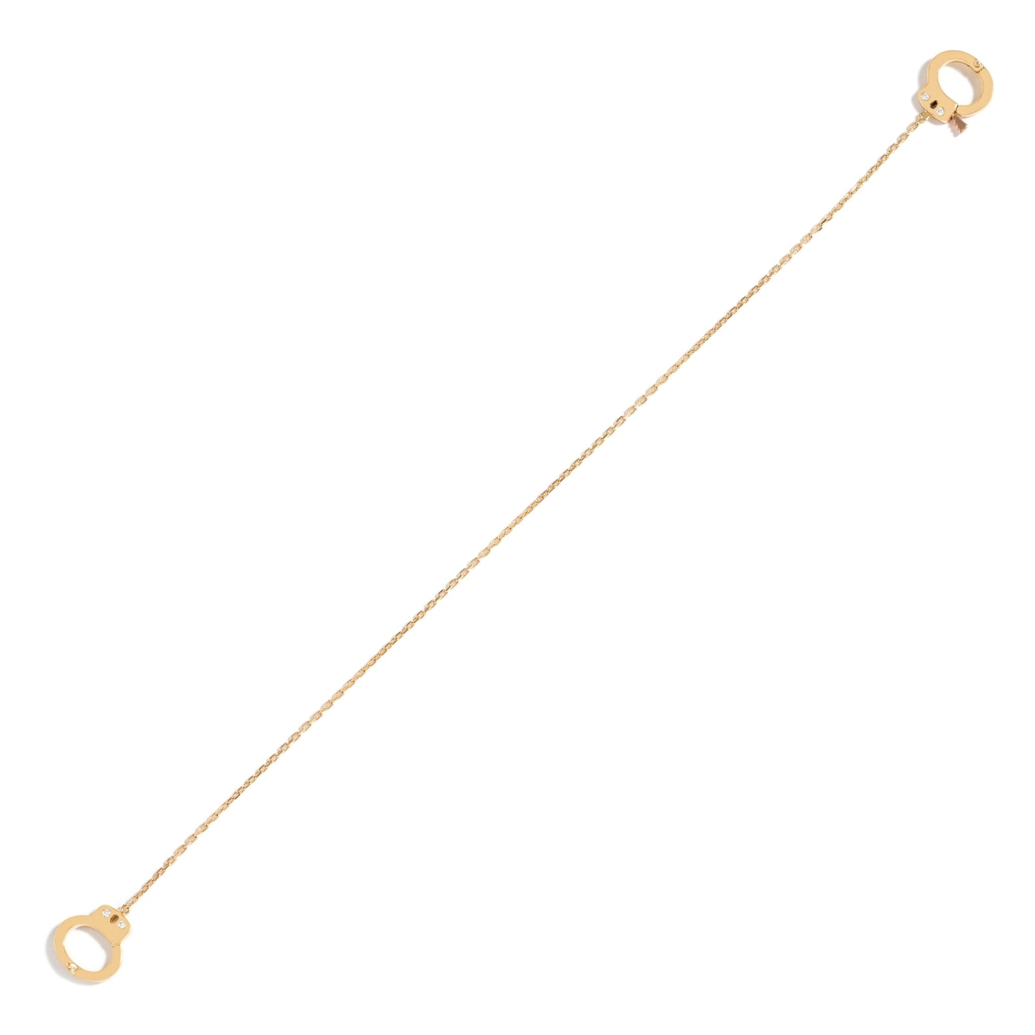 Pulseira Algeminha De Ouro Amarelo 18K E Diamante - P - Jack Vartanian - Charm