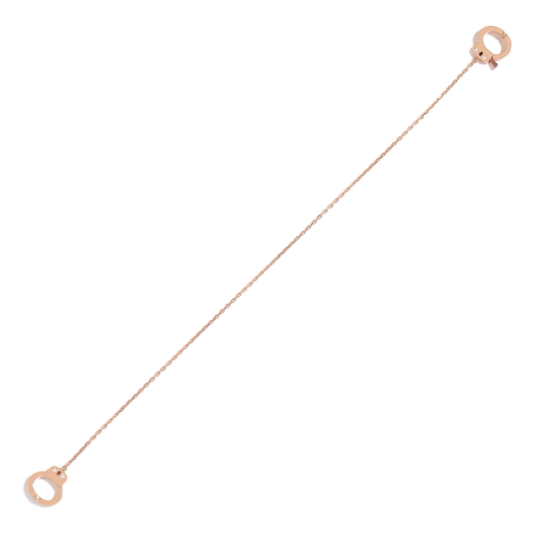 Pulseira Algeminha De Ouro Rosa 18K E Diamante - P - Jack Vartanian - Charm