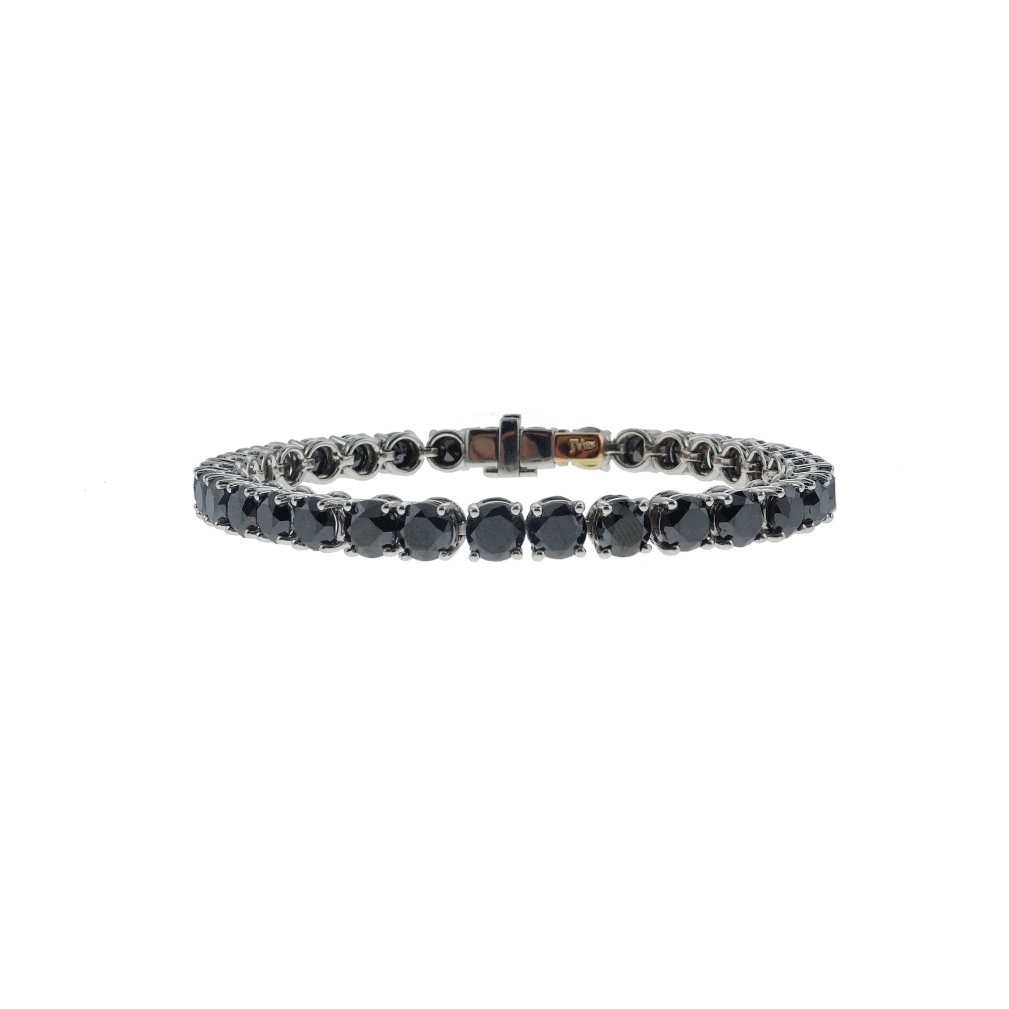 Pulseira Clássico De Ouro Branco 18K E Diamante Negro - Jack Vartanian - Riviera