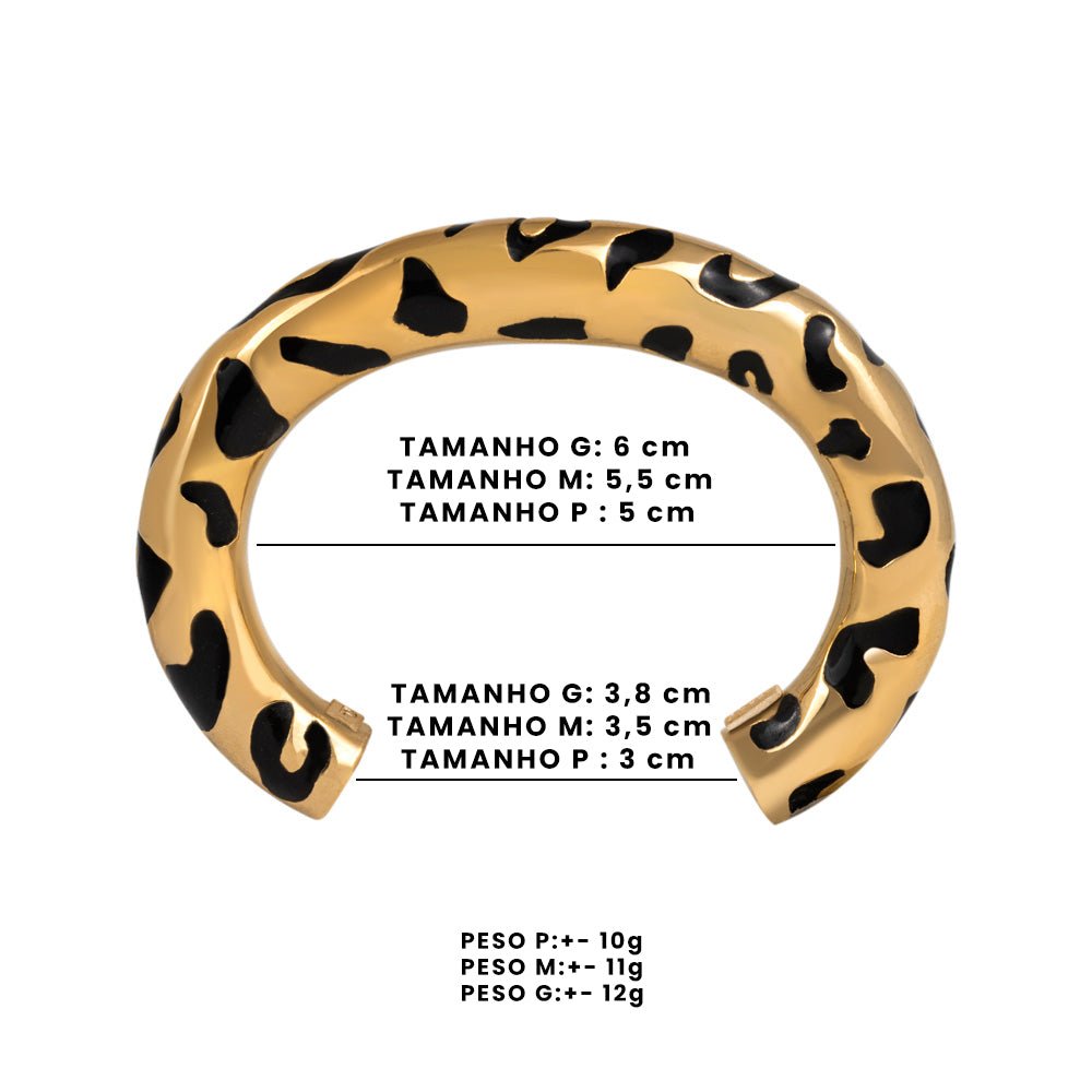 Pulseira Leopardo De Prata Com Ouro Amarelo - Jack Vartanian - Bracelete