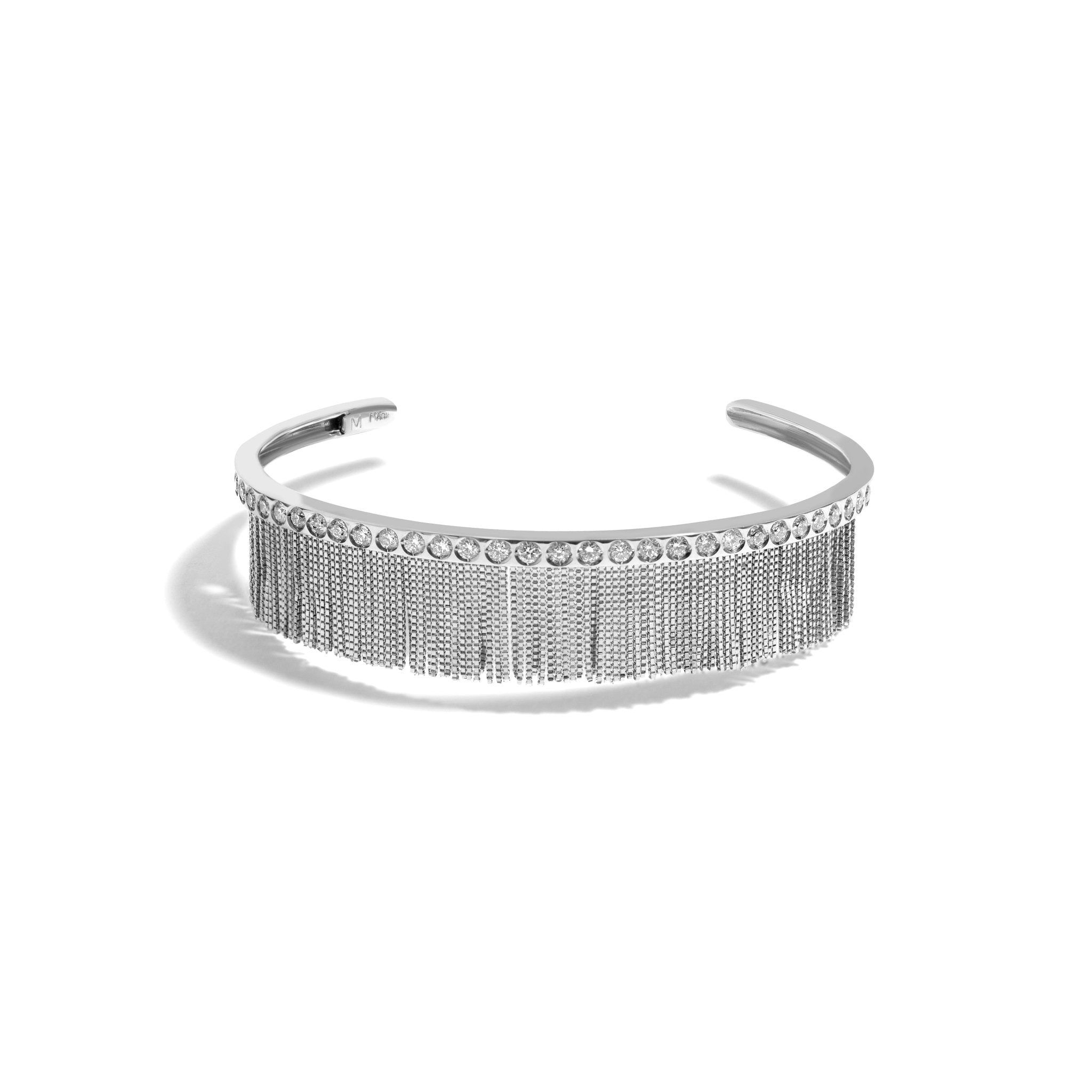 Pulseira New Vintage Fringe | Ouro Branco 18K com Diamantes - Jack Vartanian - Alta Joalheria