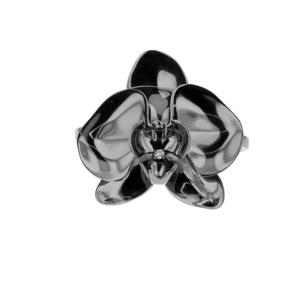 Pulseira Orquidea De Prata Com Rodio Negro E Diamante - P - Jack Vartanian - Bracelete