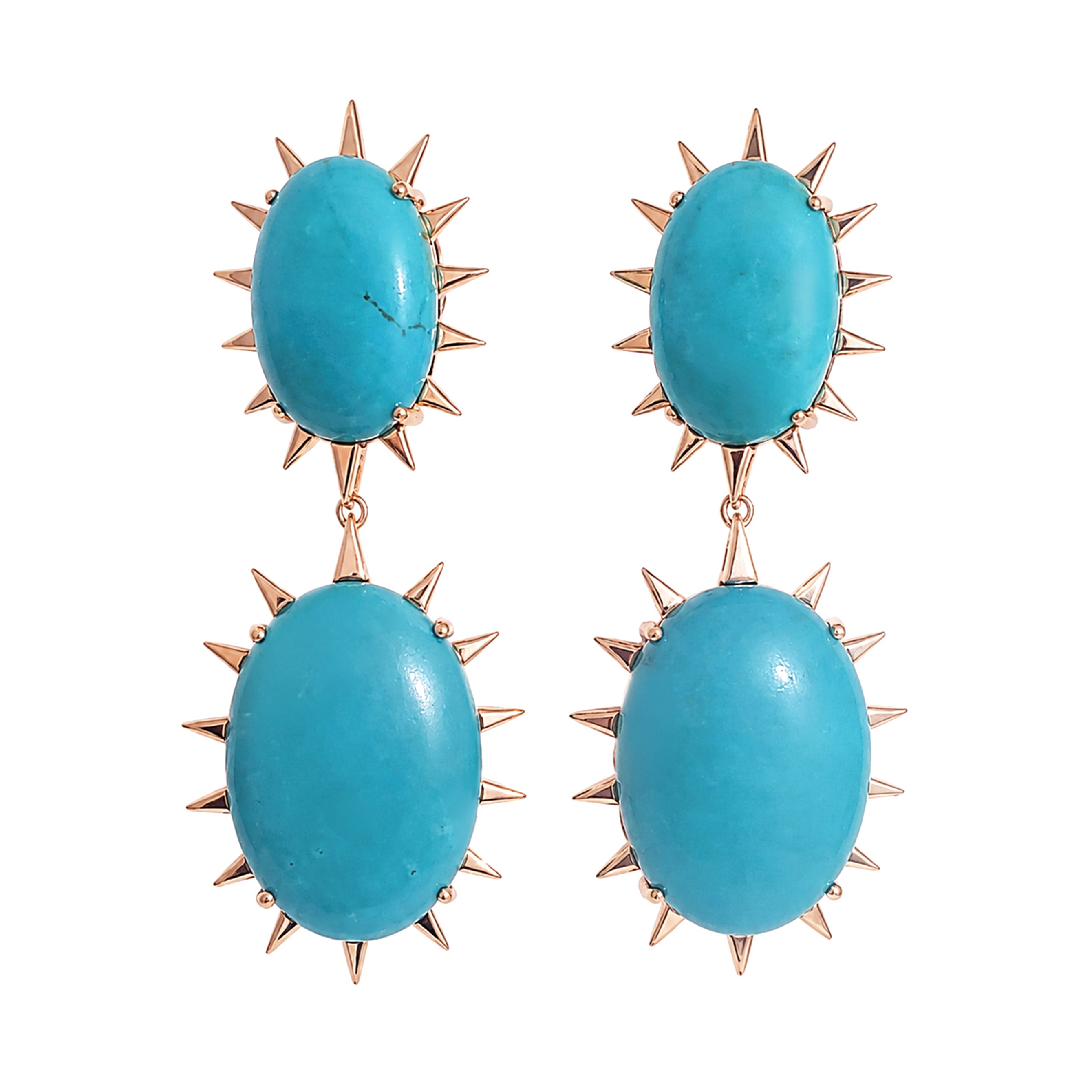 Brinco Dolce Vita | Ouro Rosa 18K com Turquesa