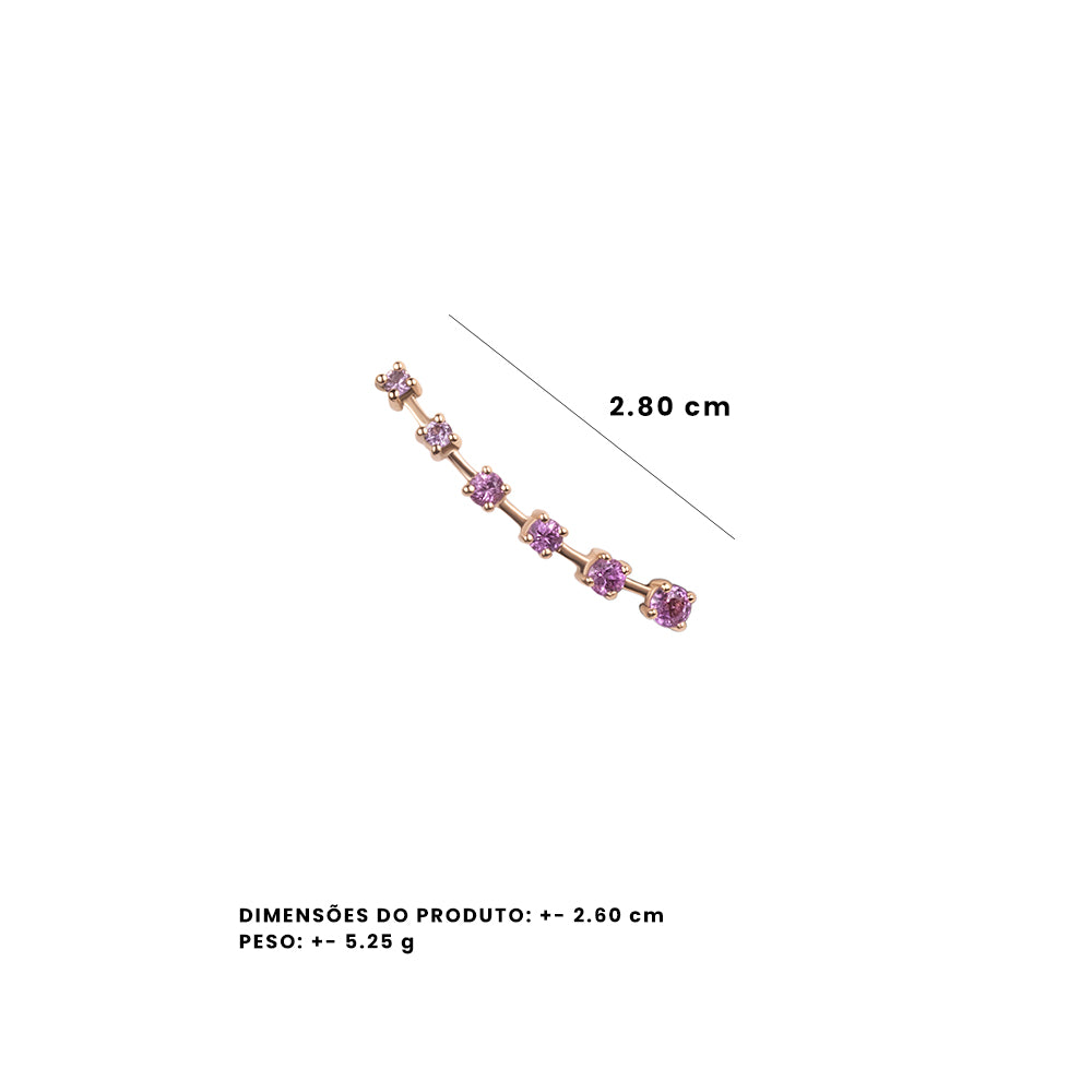 Brinco Ear Cuff We Love Sapphire - P | Ouro Rosa 18K E Safiras