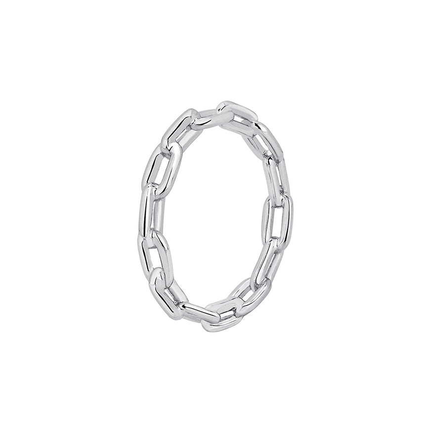 Anel White chain | Prata Com Ouro Branco 18k
