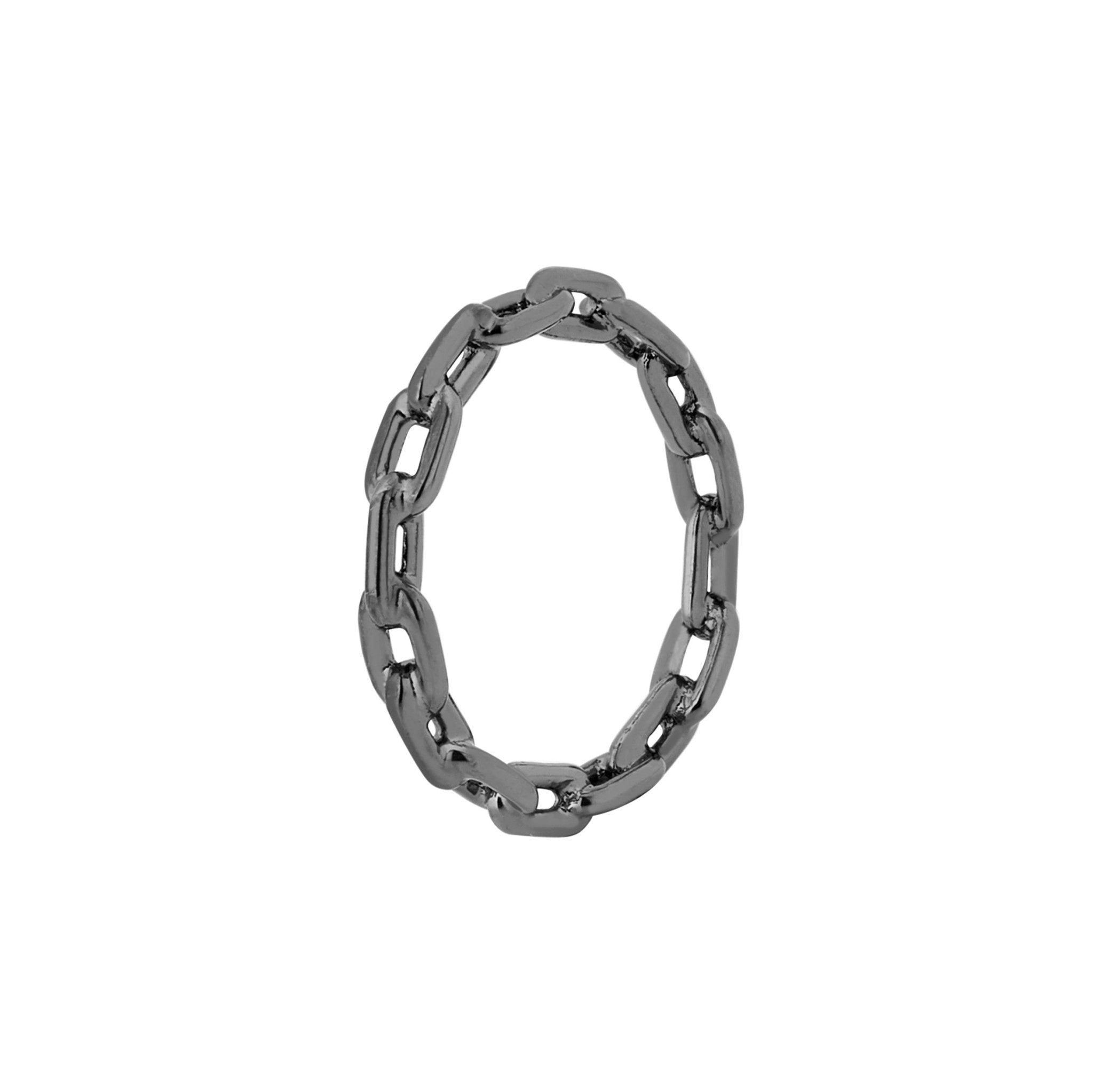 Anel Chain | Prata Com Ródio Negro - Jack Vartanian - Sem Pedra