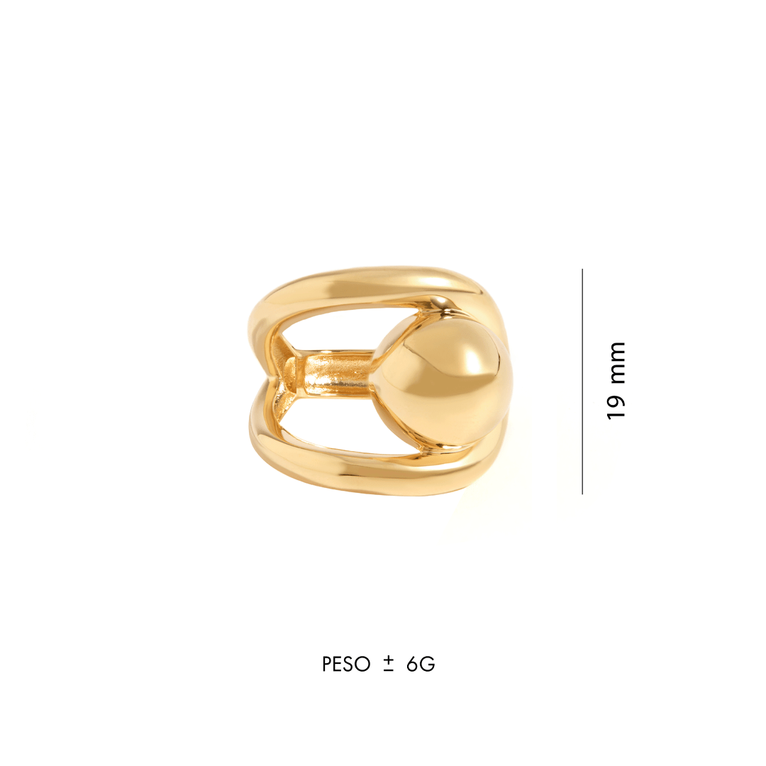 ANEL ESFERA JV LOLITTA | PRATA COM OURO AMARELO 18K - Jack Vartanian - 