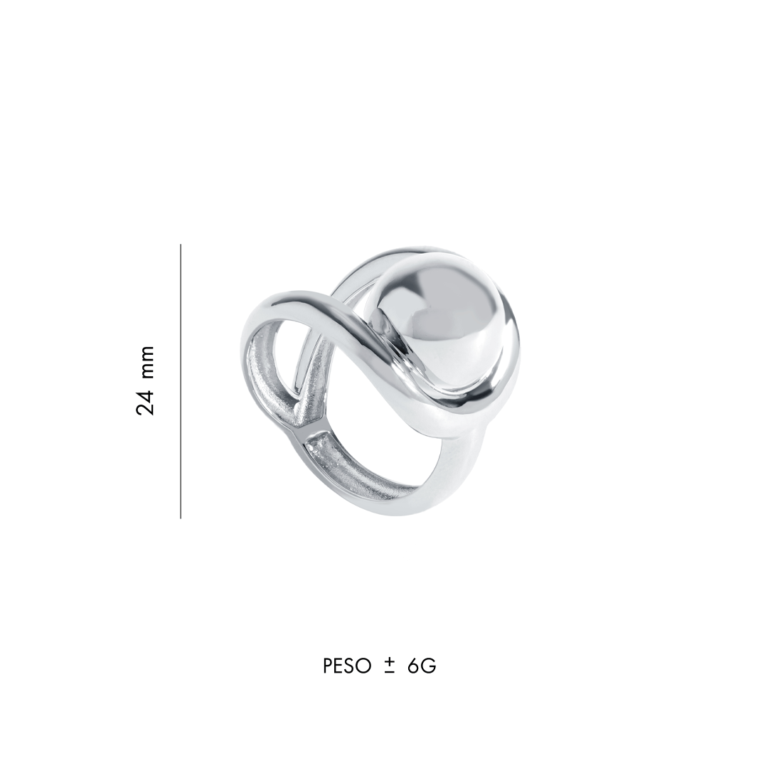 ANEL ESFERA JV LOLITTA | PRATA COM RÓDIO BRANCO - Jack Vartanian - 