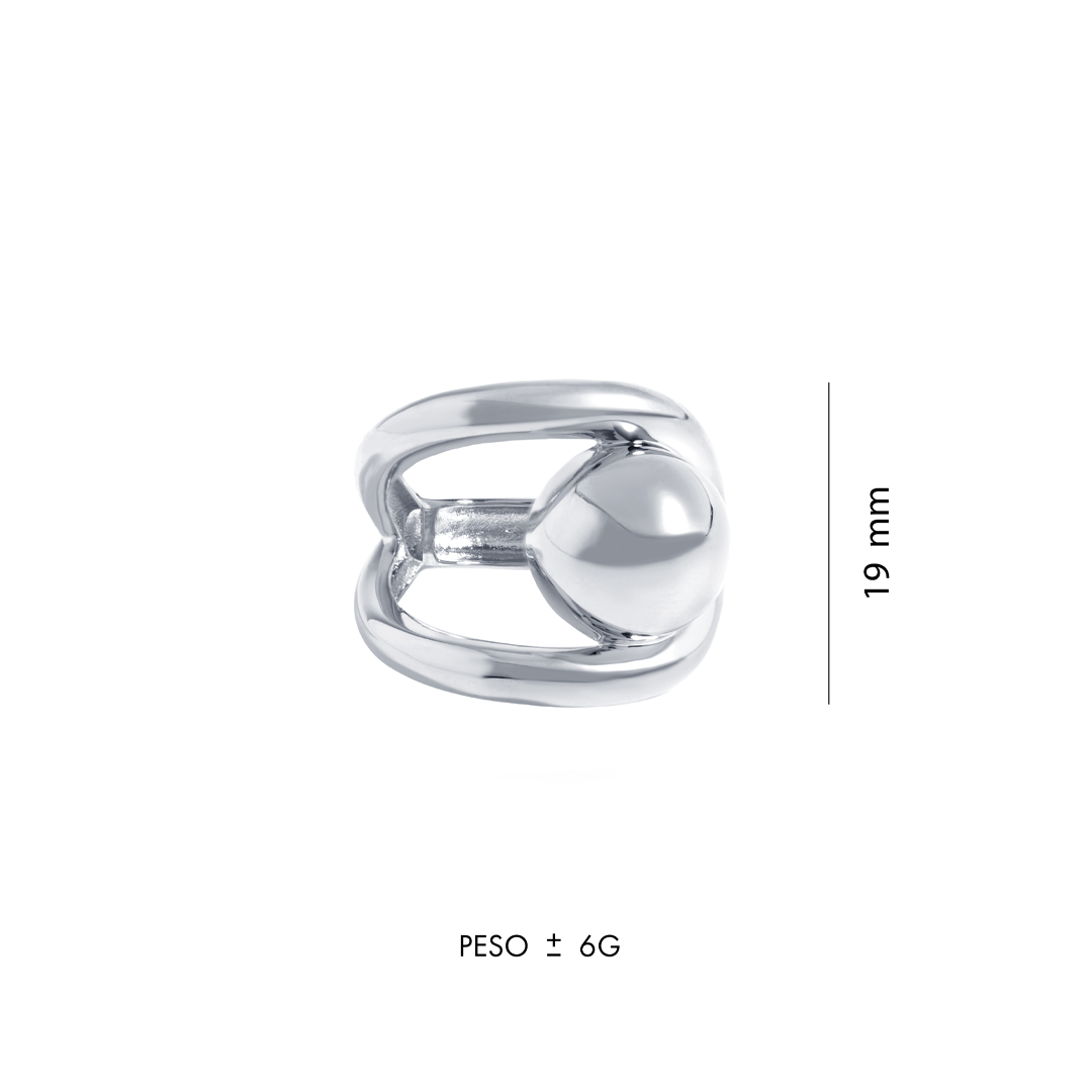 ANEL ESFERA JV LOLITTA | PRATA COM RÓDIO BRANCO - Jack Vartanian - 