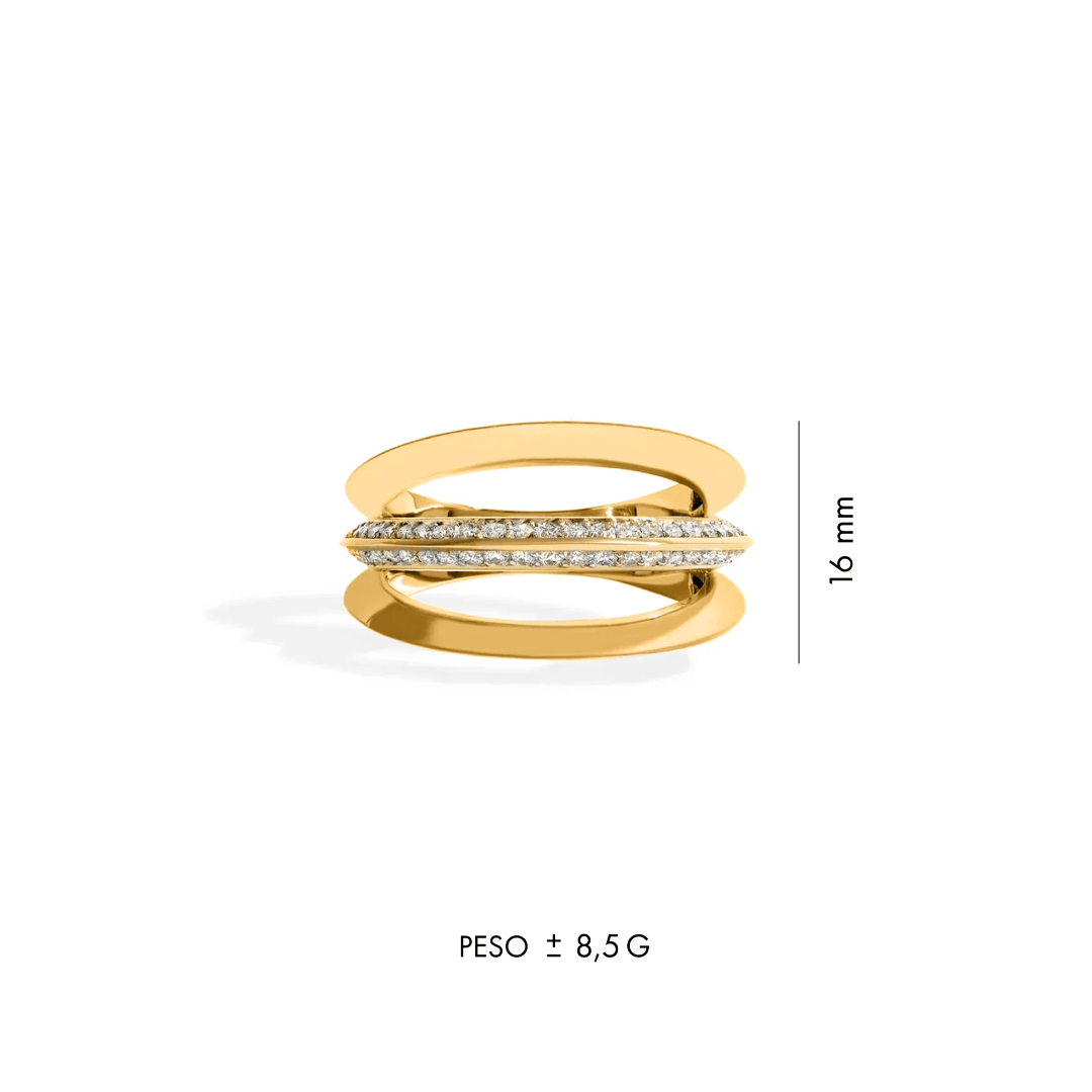 ANEL SHINE TRIPLO | OURO AMARELO 18K COM DIAMANTES - Jack Vartanian - Cravejados