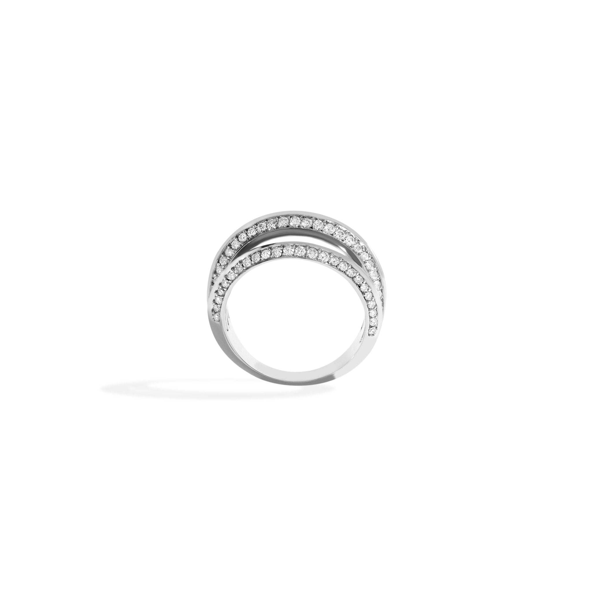 ANEL SHINE TRIPLO | OURO BRANCO 18K COM DIAMANTES - Jack Vartanian - Cravejados