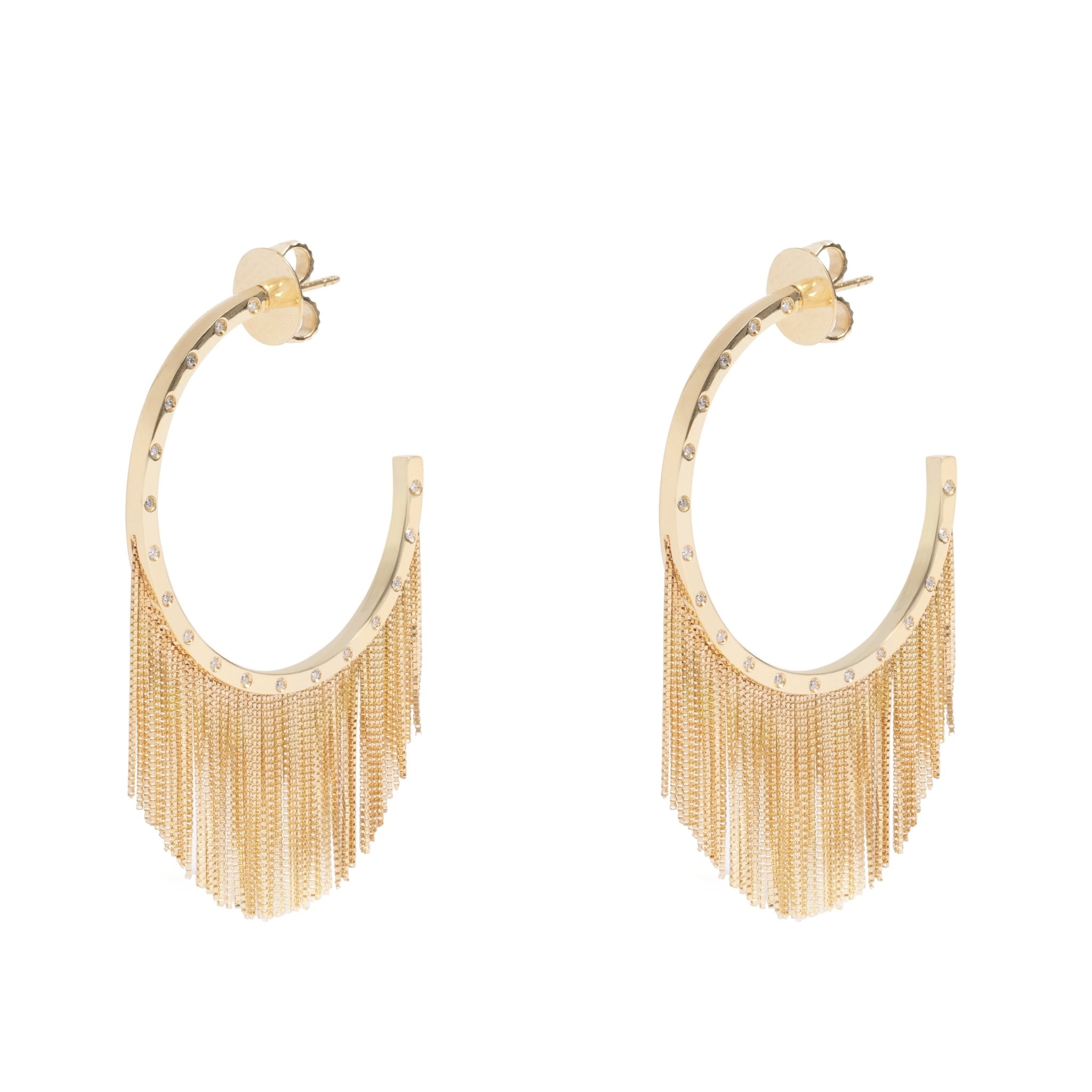 Argola Power Fringe New Vintage | Ouro Amarelo 18K e Diamantes - Jack Vartanian - Alta Joalheria