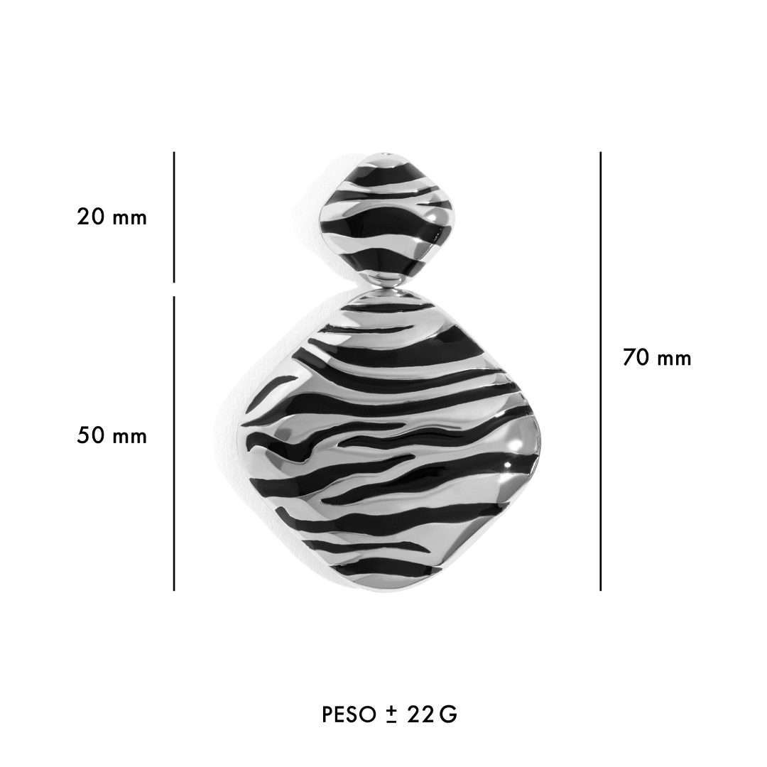 Brinco Duplo Zebra | Prata com Ouro Branco 18k - Jack Vartanian - 