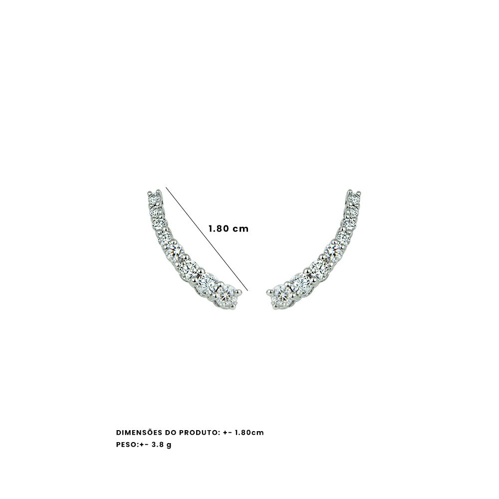 Brinco Ear Cuff Universo | Ouro Branco 18K E Diamantes - Jack Vartanian - Ear Cuffs
