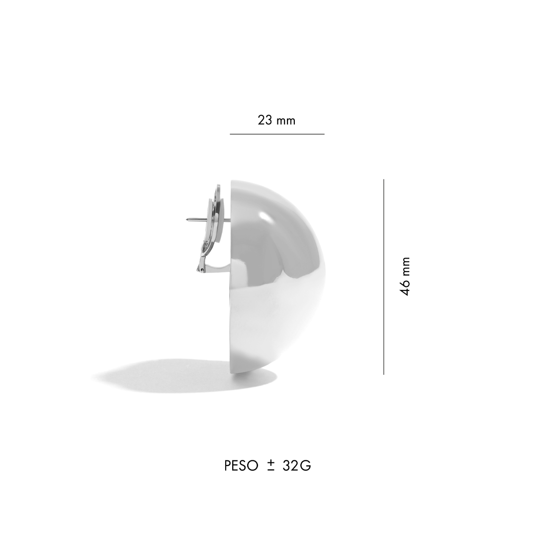 BRINCO ESFERA BOLD WHITE MAXI | PRATA COM OURO BRANCO - Jack Vartanian - 