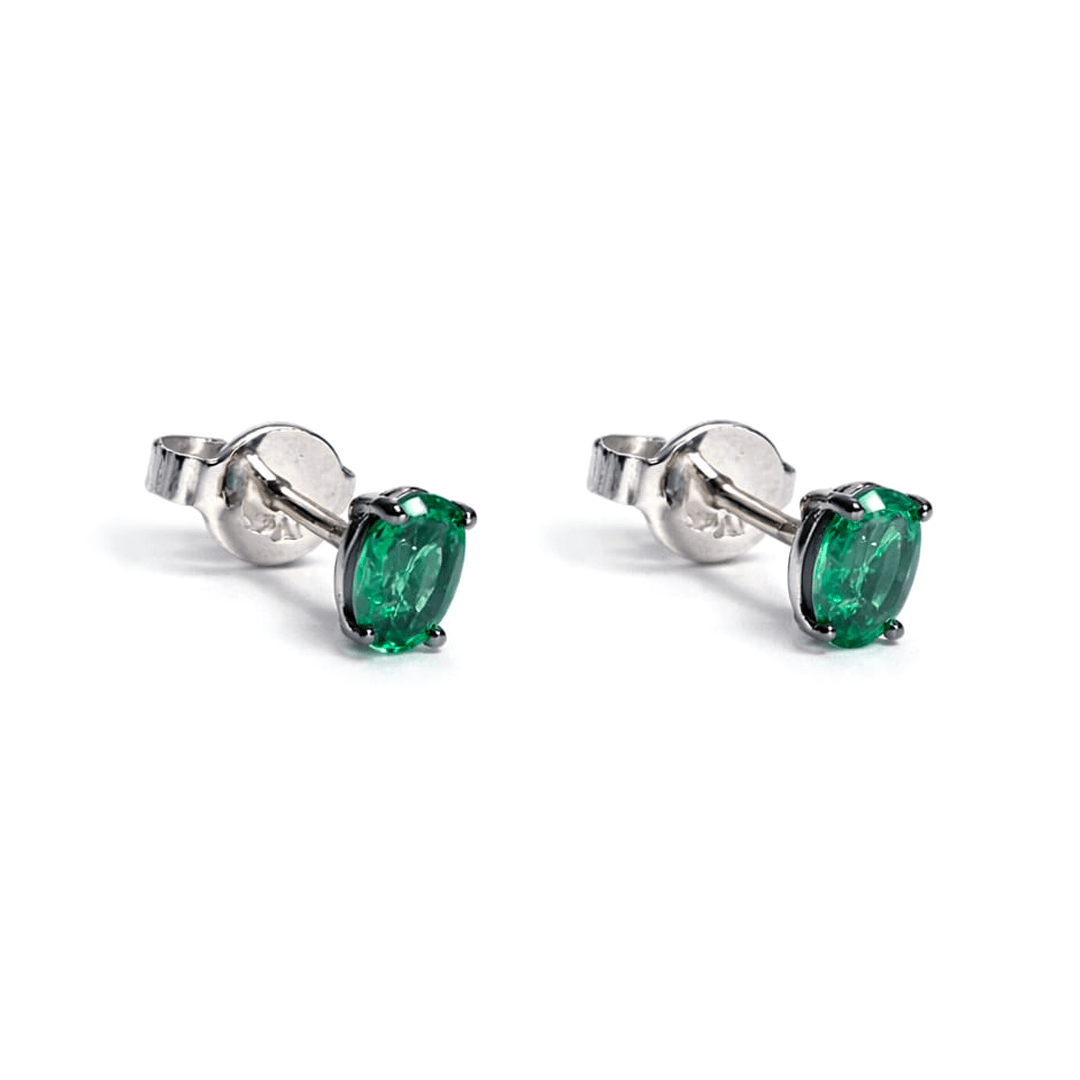 Brinco Especial De Ouro 18K Com Ródio Negro E Esmeralda - Jack Vartanian - Alta Joalheria