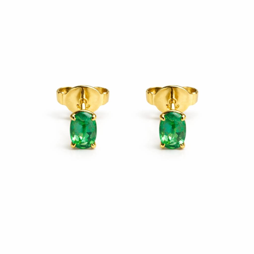 Brinco Especial De Ouro Amarelo 18K Com Esmeralda Da Zâmbia - Jack Vartanian - Alta Joalheria
