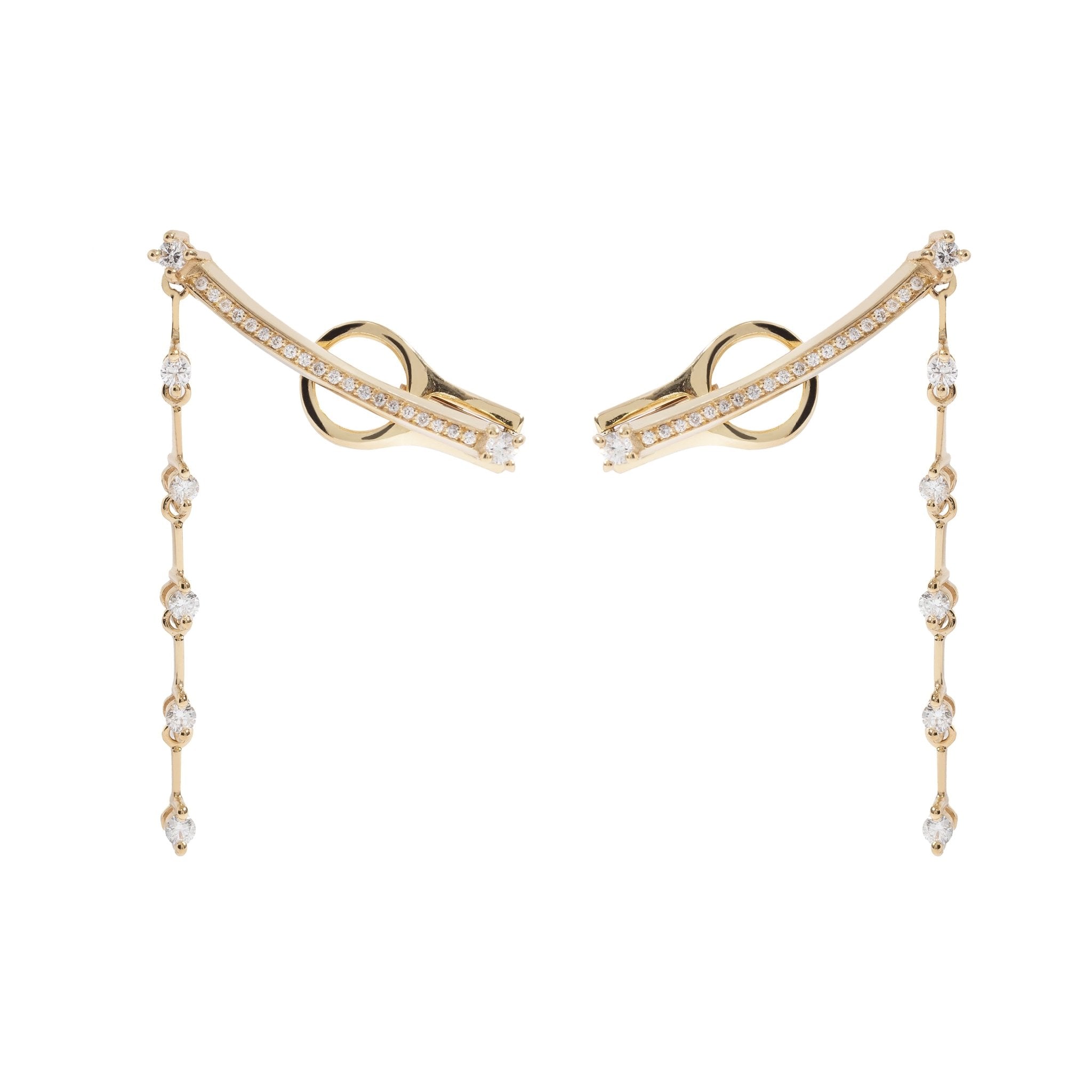 Brinco New Vintage | Ouro Amarelo 18K com Diamantes - Jack Vartanian - Ear Cuffs