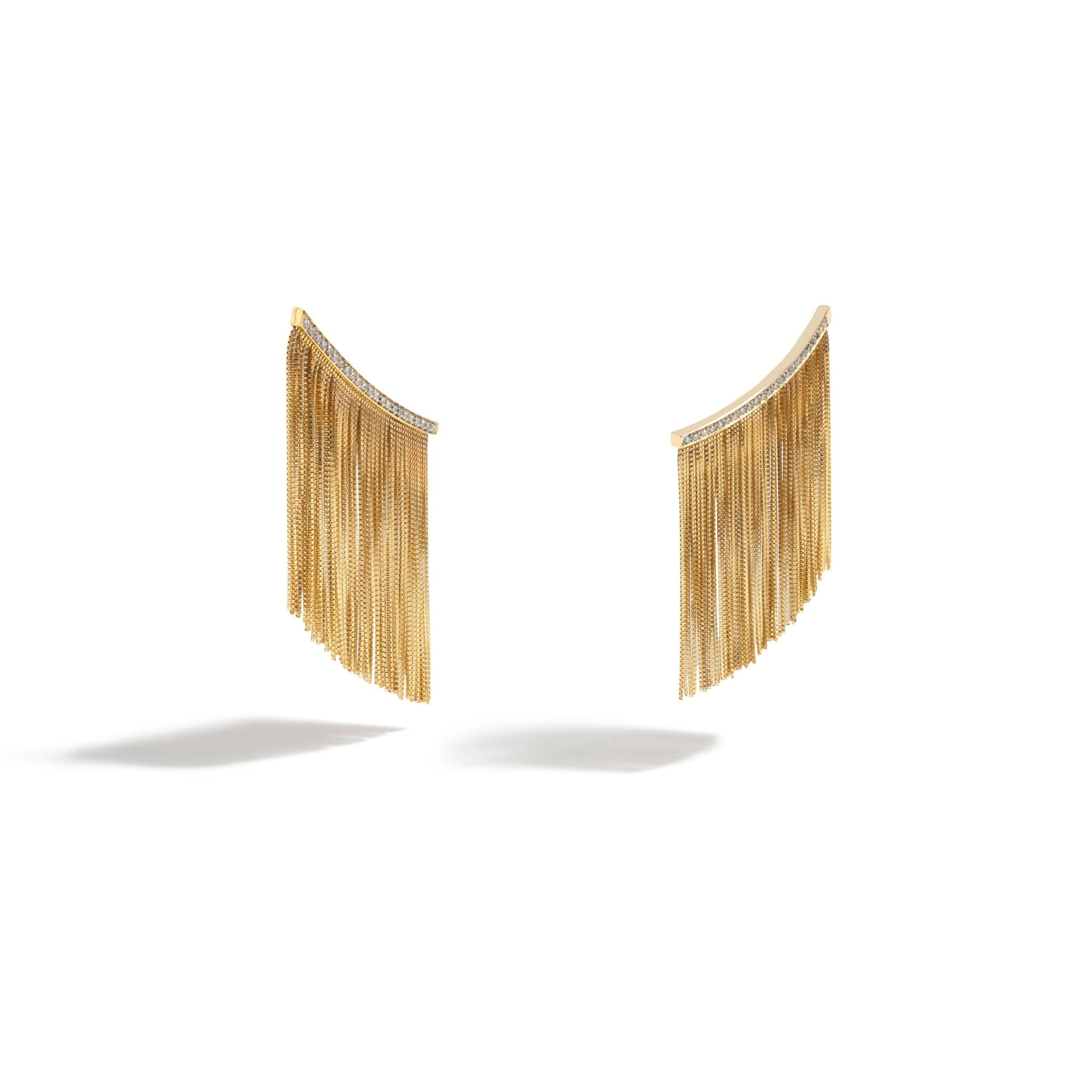 Brinco Power Fringe New Vintage | Ouro Amarelo 18K com Diamantes - Jack Vartanian - Alta Joalheria