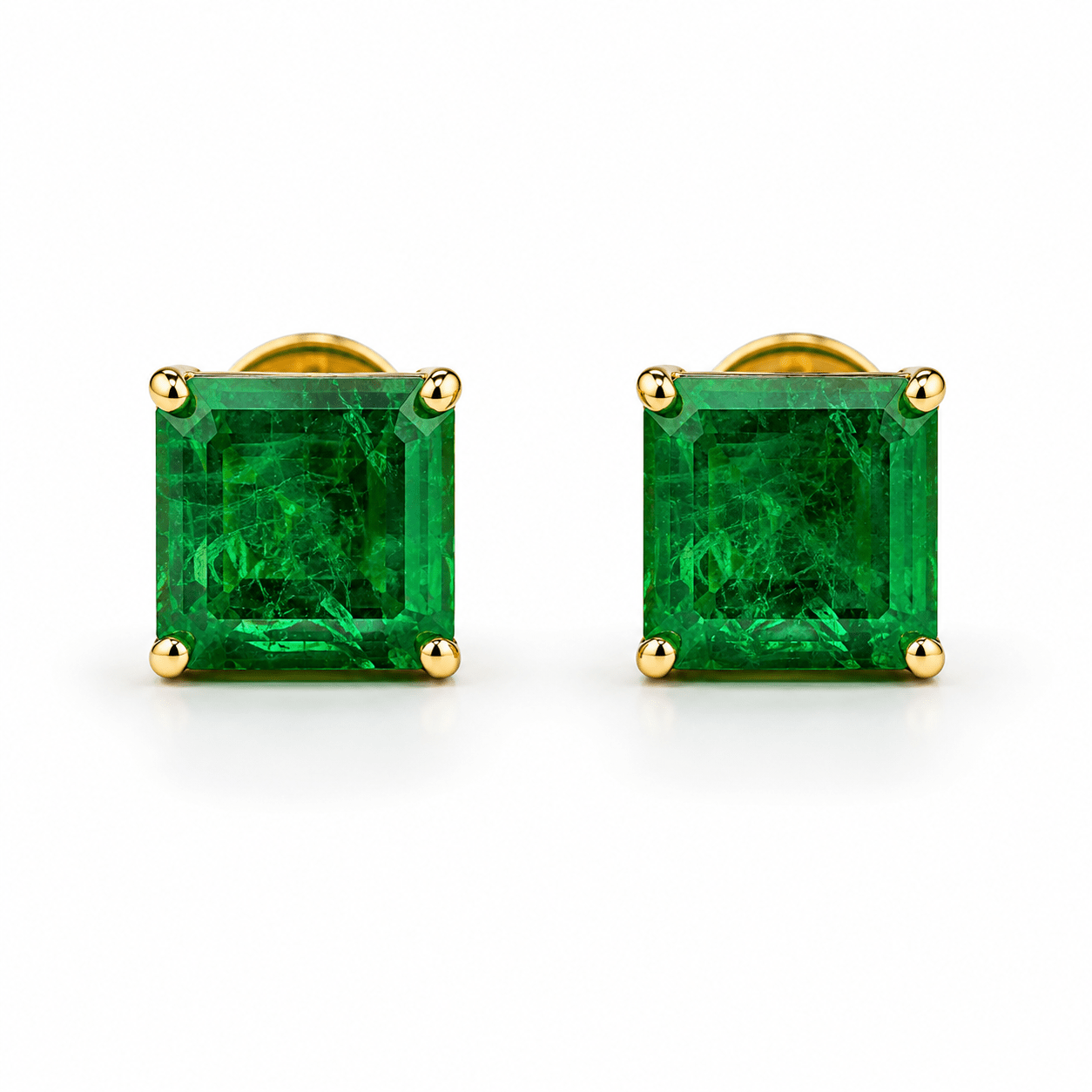 Brinco Solitário Esmeralda | Ouro Amarelo 18K com Esmeralda - Jack Vartanian - Alta Joalheria