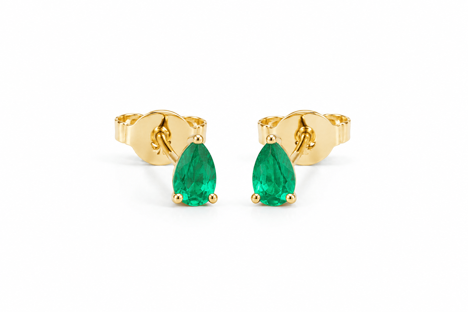 Brinco Solitário Gota | Ouro Amarelo 18K com Esmeralda - Jack Vartanian - Alta Joalheria