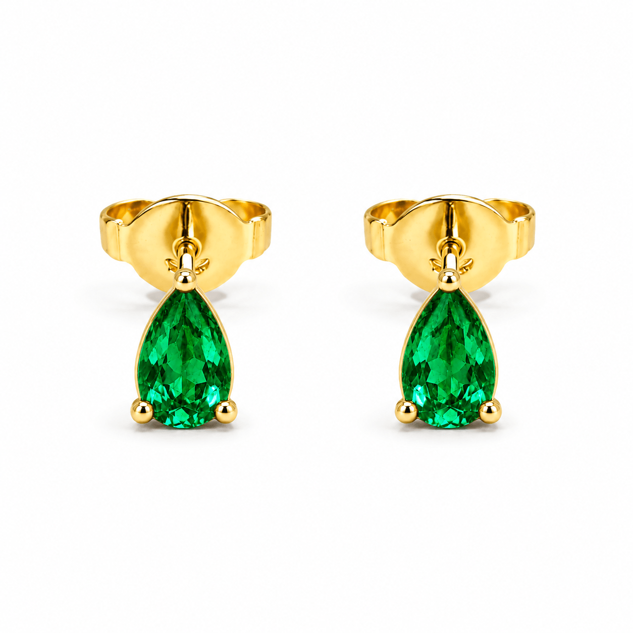 Brinco Solitário Gota | Ouro Amarelo 18K com Esmeralda - Jack Vartanian - Alta Joalheria