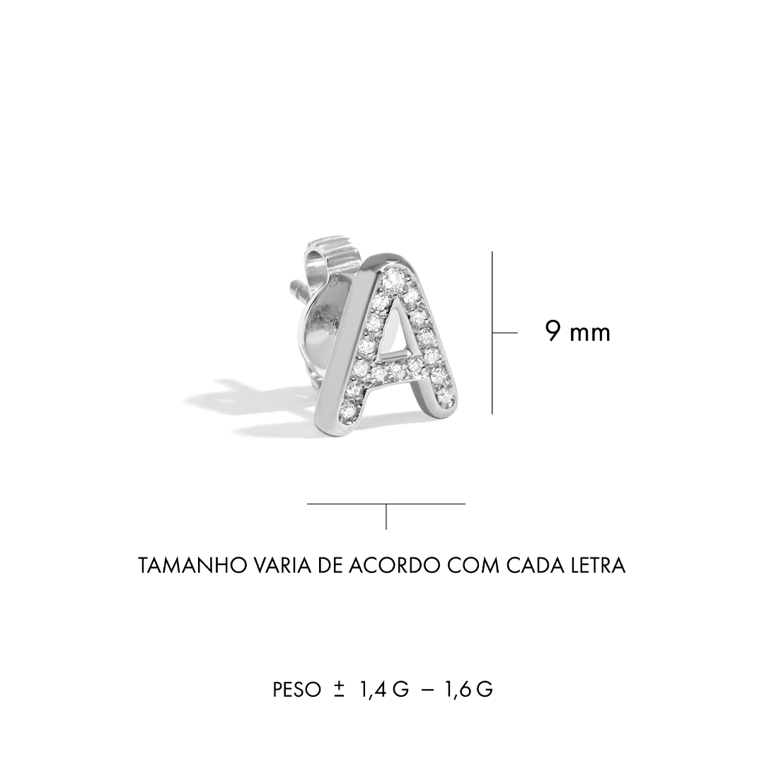 Brinco Você - UNITÁRIO | Ouro Branco 18K e Diamantes - Jack Vartanian - Lobulo