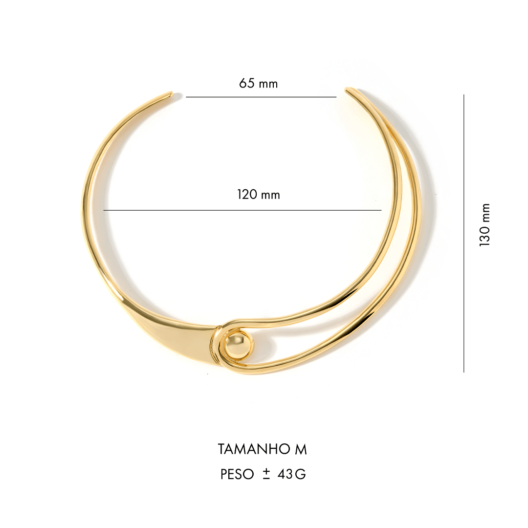 COLAR ESFERA JV LOLITTA | PRATA COM OURO AMARELO 18K - Jack Vartanian - 