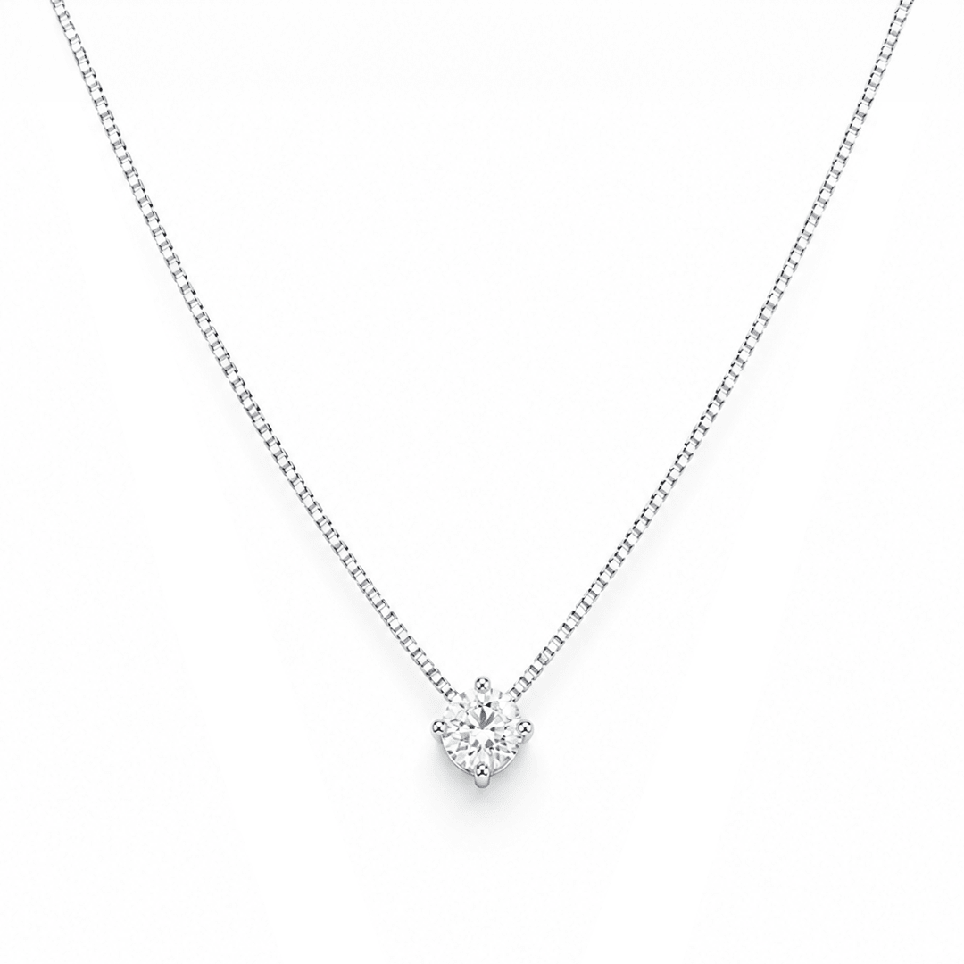 Colar Especial Solitário | Ouro Branco 18K com Diamante - Jack Vartanian - Solitarios