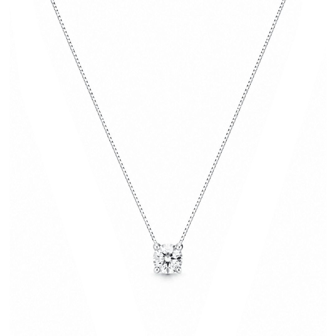 Colar Especial Solitário | Ouro Branco 18K com Diamante - Jack Vartanian - Solitarios