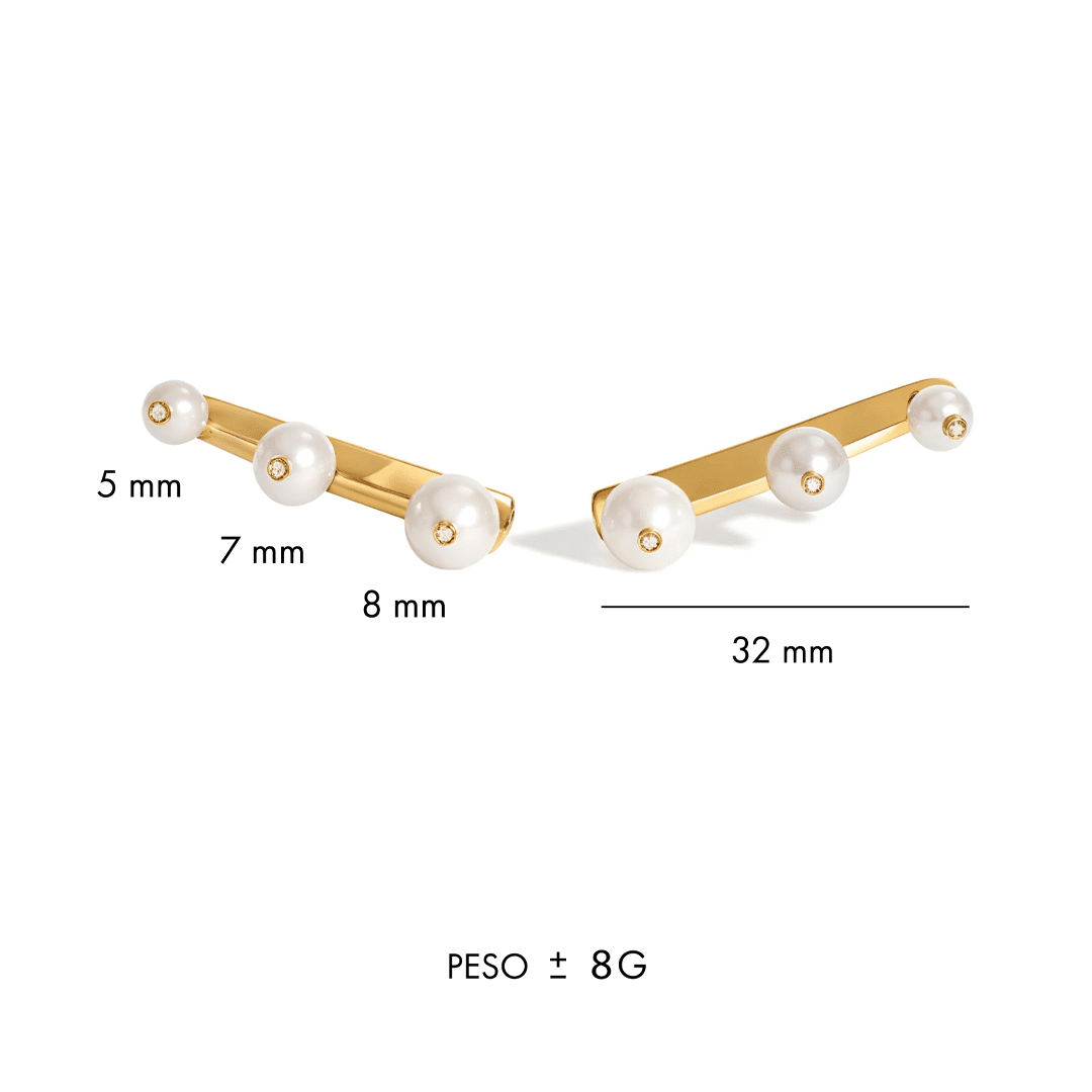 EARCUFF SHINE PÉROLAS TRIPLO | OURO AMARELO 18K COM DIAMANTES - Jack Vartanian - Ear Cuffs