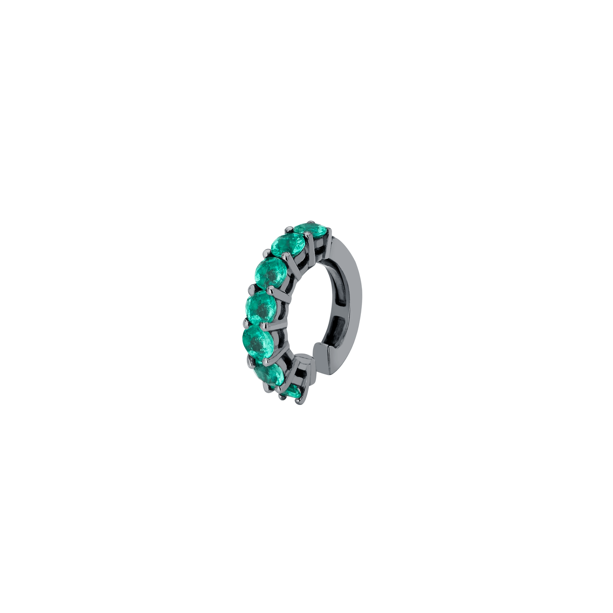 Piercing Chain Lovers | Ouro Branco 18K Com Ródio Negro E Esmeraldas - Jack Vartanian - Pressao