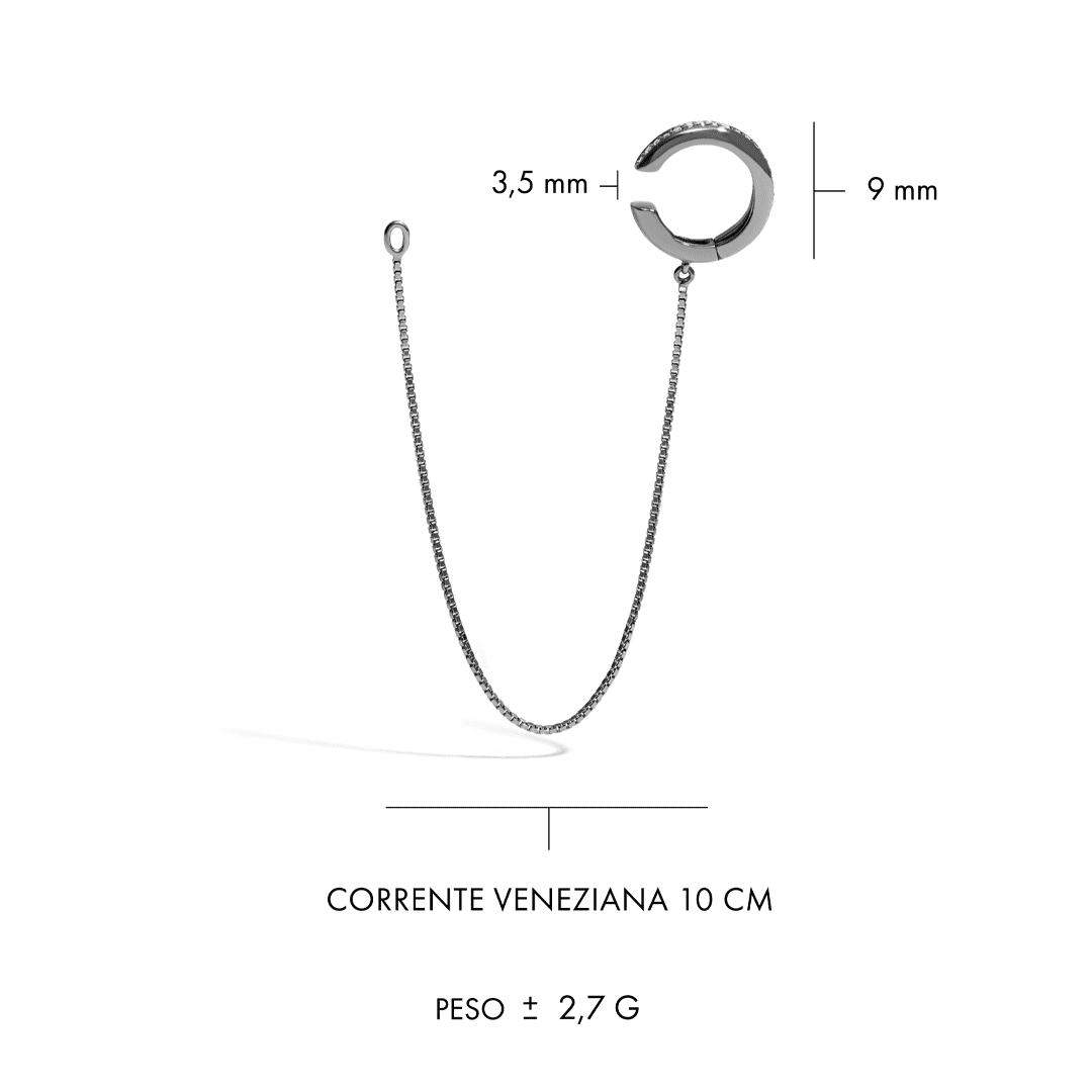 Piercing Você | Ouro Branco 18K com Ródio Negro e Diamantes - Jack Vartanian - Pressao